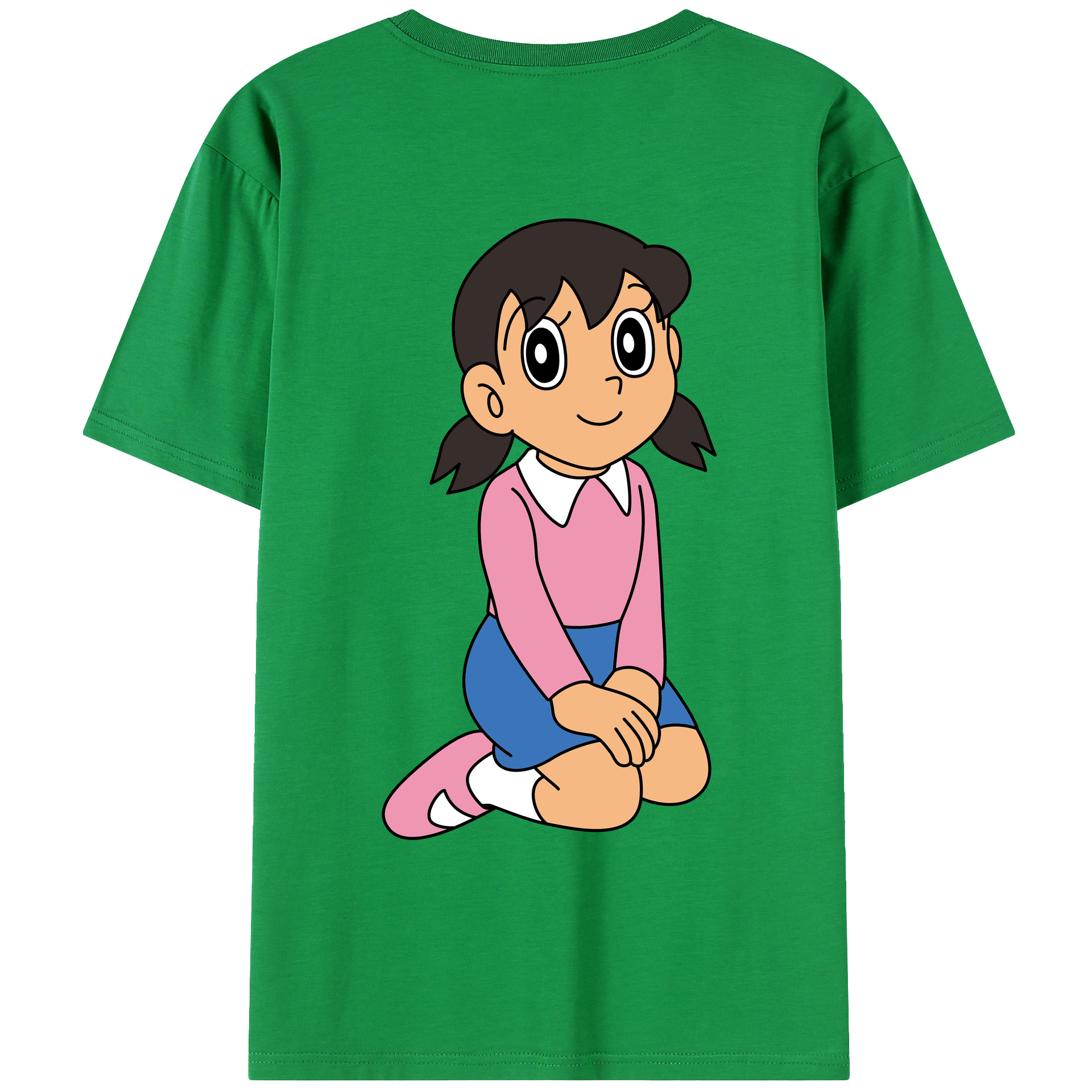 （画像用） ドラえもん みなもと しずか Doraemon Shizuka Minamoto 綿100％ メンズ半袖Tシャツ（バックプリント） 通気性