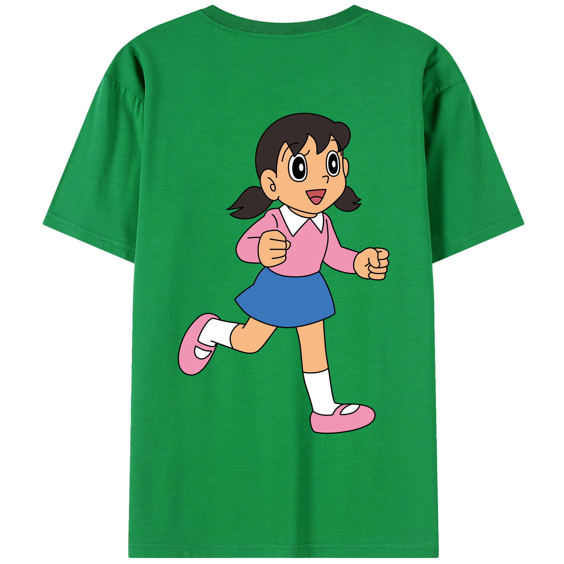 （画像用） ドラえもん みなもと しずか Doraemon Shizuka Minamoto 綿100％ メンズ半袖Tシャツ（バックプリント） 通気性