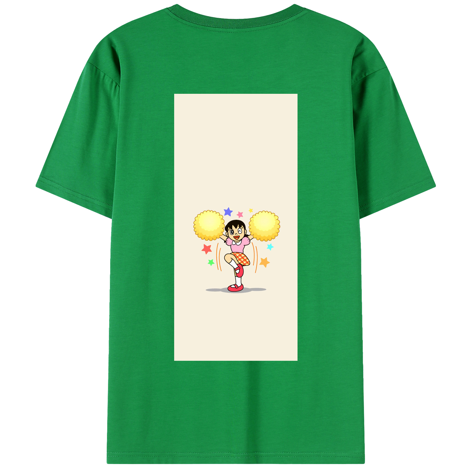 （画像用） ドラえもん みなもと しずか Doraemon Shizuka Minamoto 綿100％ メンズ半袖Tシャツ（バックプリント） 通気性