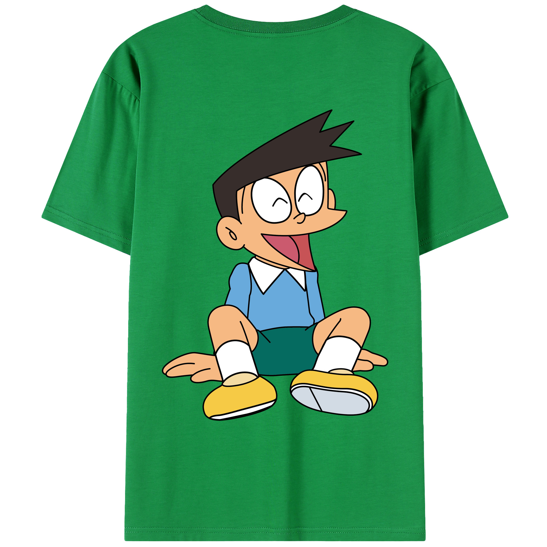 （画像用） ドラえもん 骨川 スネ夫 Doraemon Honekawa Suneo 綿100％ メンズ半袖Tシャツ（バックプリント） 通気性