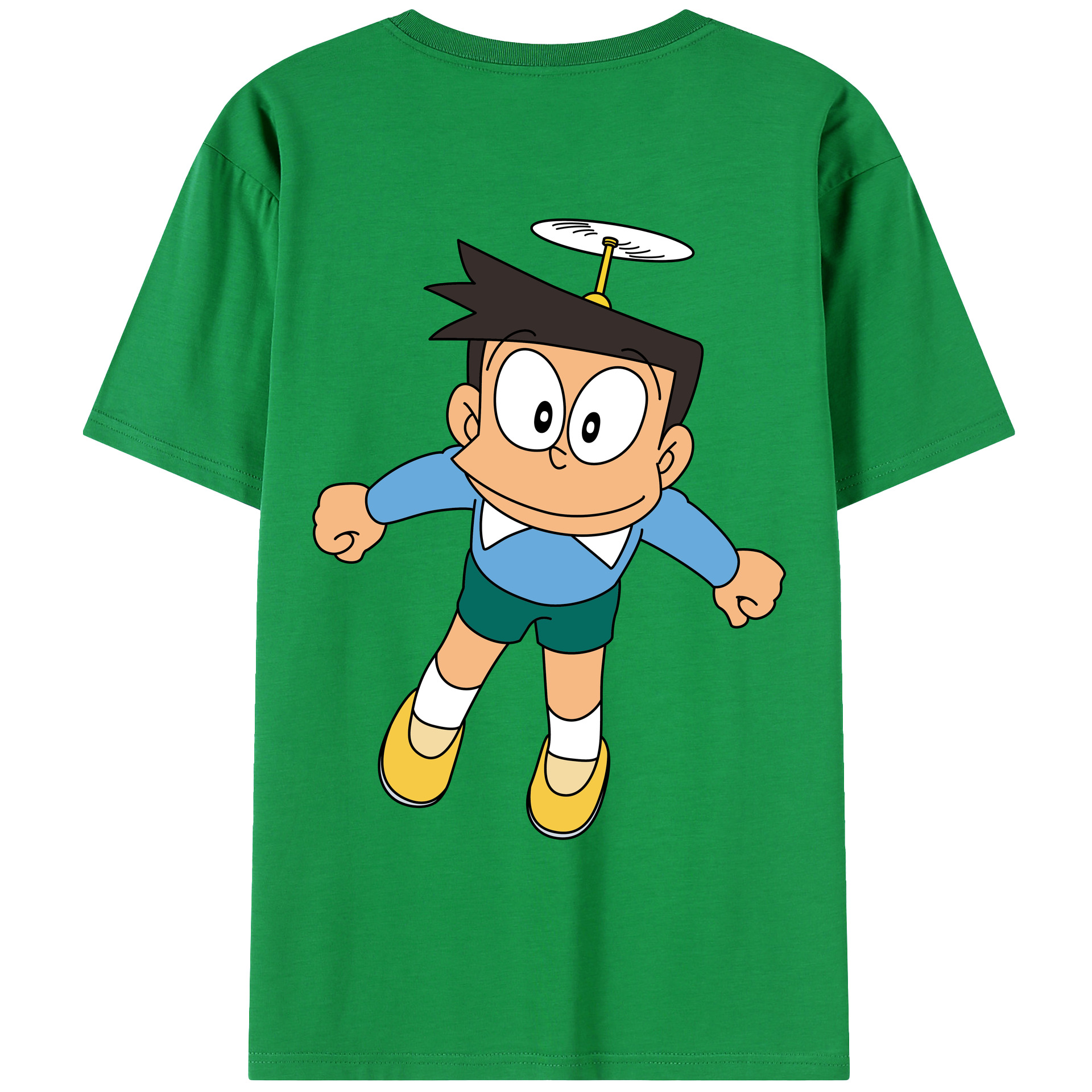 （画像用） ドラえもん 骨川 スネ夫 Doraemon Honekawa Suneo 綿100％ メンズ半袖Tシャツ（バックプリント） 通気性