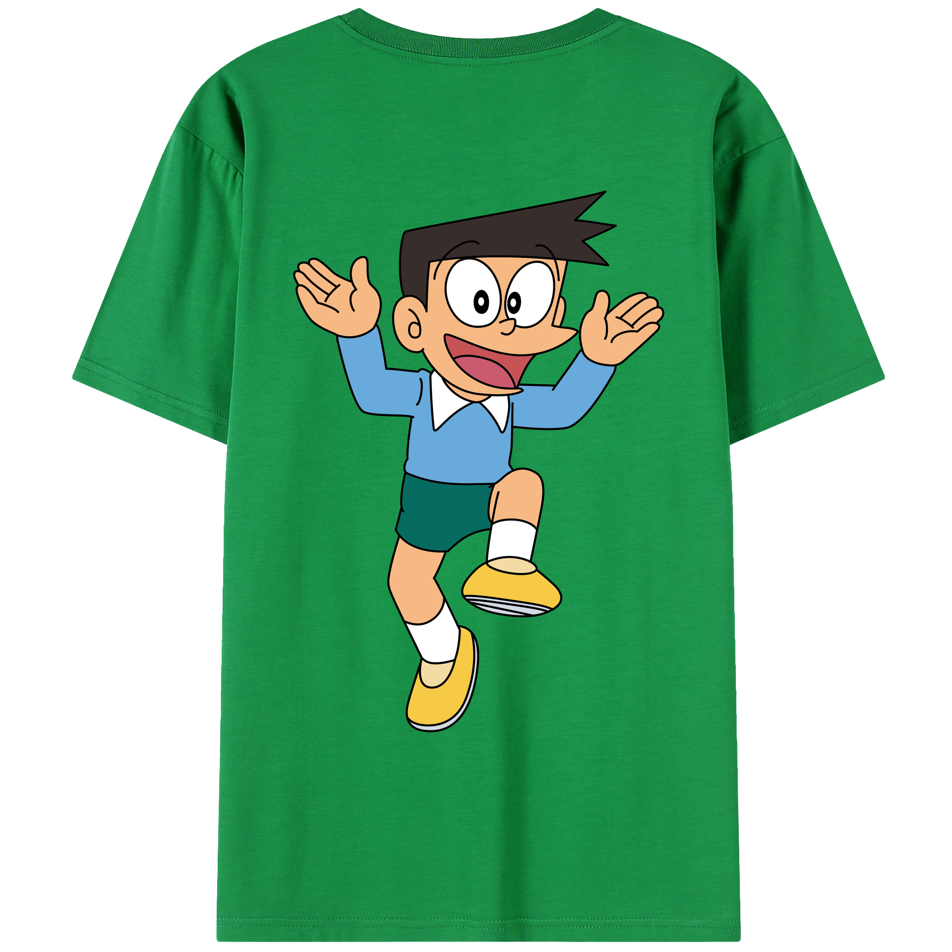 （画像用） ドラえもん 骨川 スネ夫 Doraemon Honekawa Suneo 綿100％ メンズ半袖Tシャツ（バックプリント） 通気性