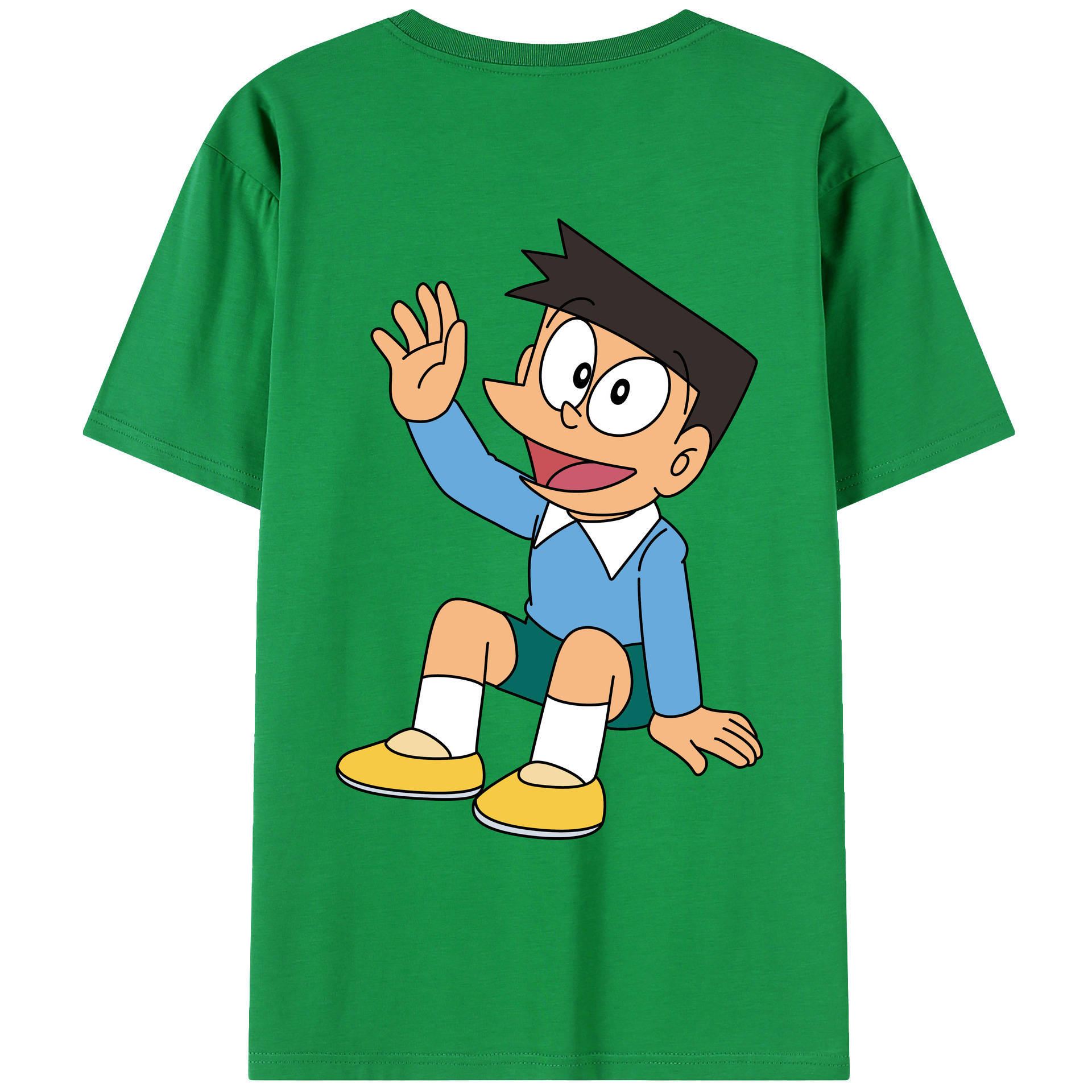 （画像用） ドラえもん 骨川 スネ夫 Doraemon Honekawa Suneo 綿100％ メンズ半袖Tシャツ（バックプリント） 通気性