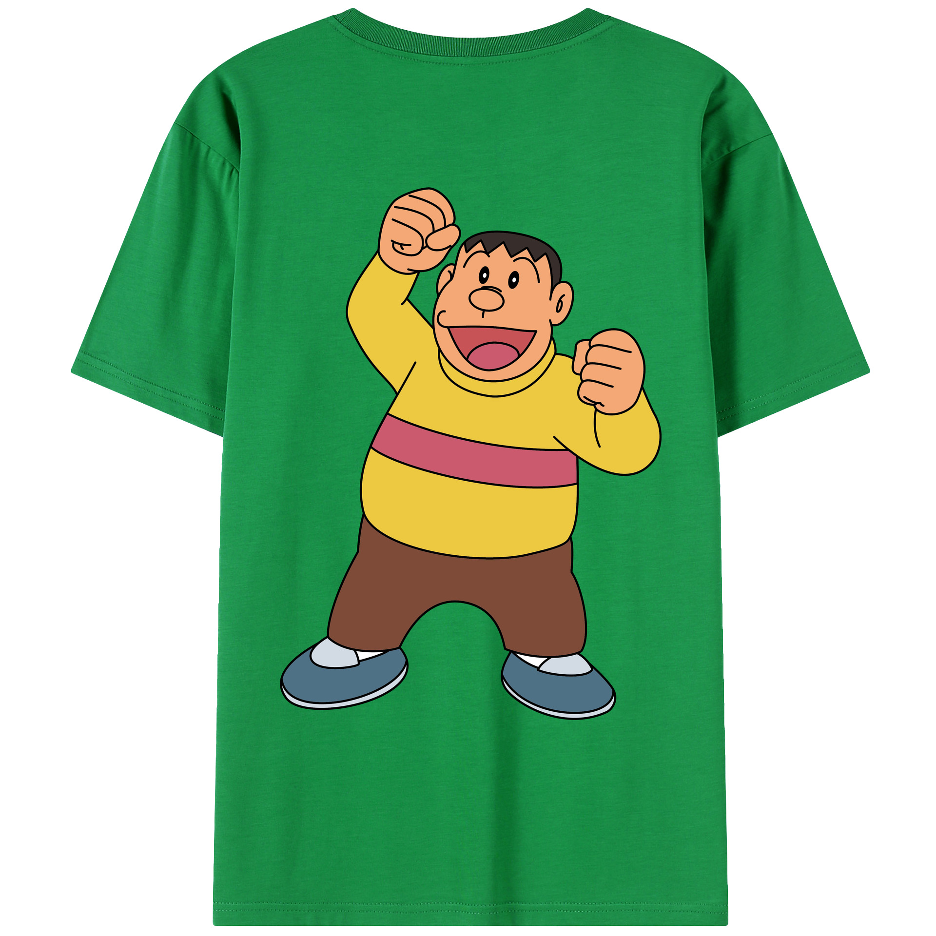 （画像用） ドラえもん 剛田武 Doraemon Gouta Takeshi 綿100％ メンズ半袖Tシャツ（バックプリント） 通気性