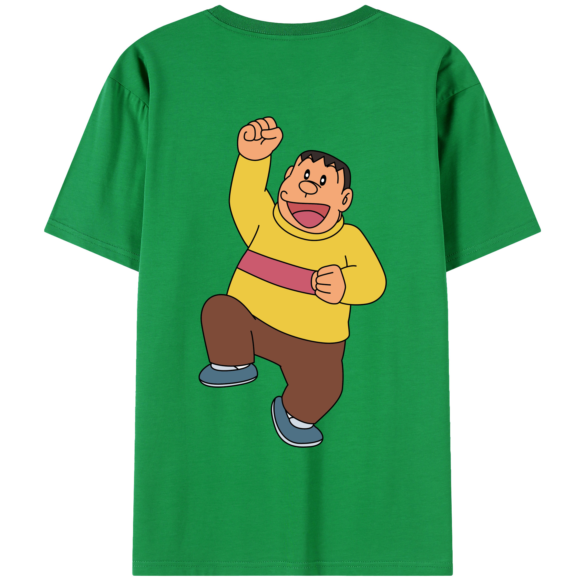 （画像用） ドラえもん 剛田武 Doraemon Gouta Takeshi 綿100％ メンズ半袖Tシャツ（バックプリント） 通気性