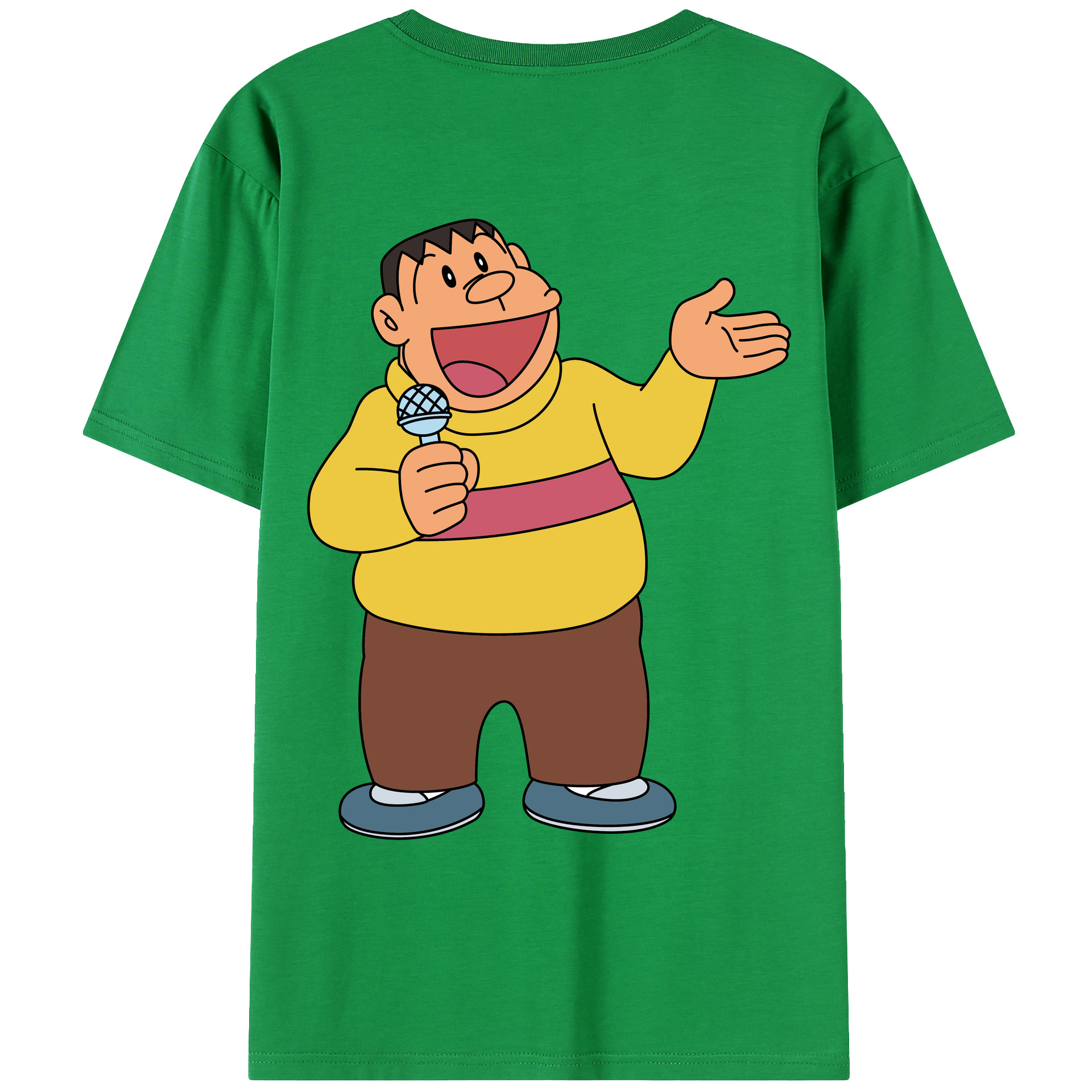 （画像用） ドラえもん 剛田武 Doraemon Gouta Takeshi 綿100％ メンズ半袖Tシャツ（バックプリント） 通気性