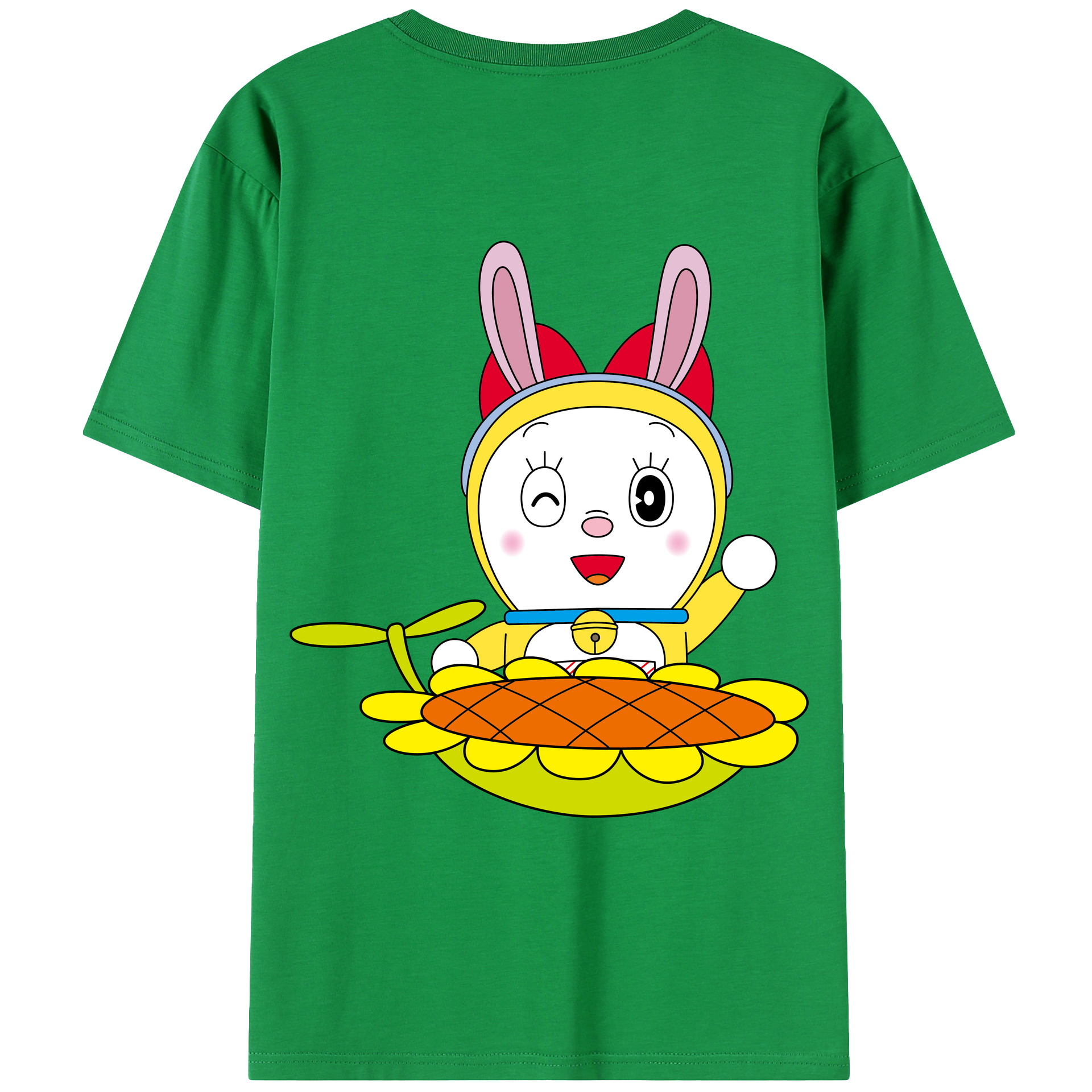 （画像用） ドラえもん ドラミ Doraemon Dorami 綿100％ メンズ半袖Tシャツ（バックプリント） 通気性