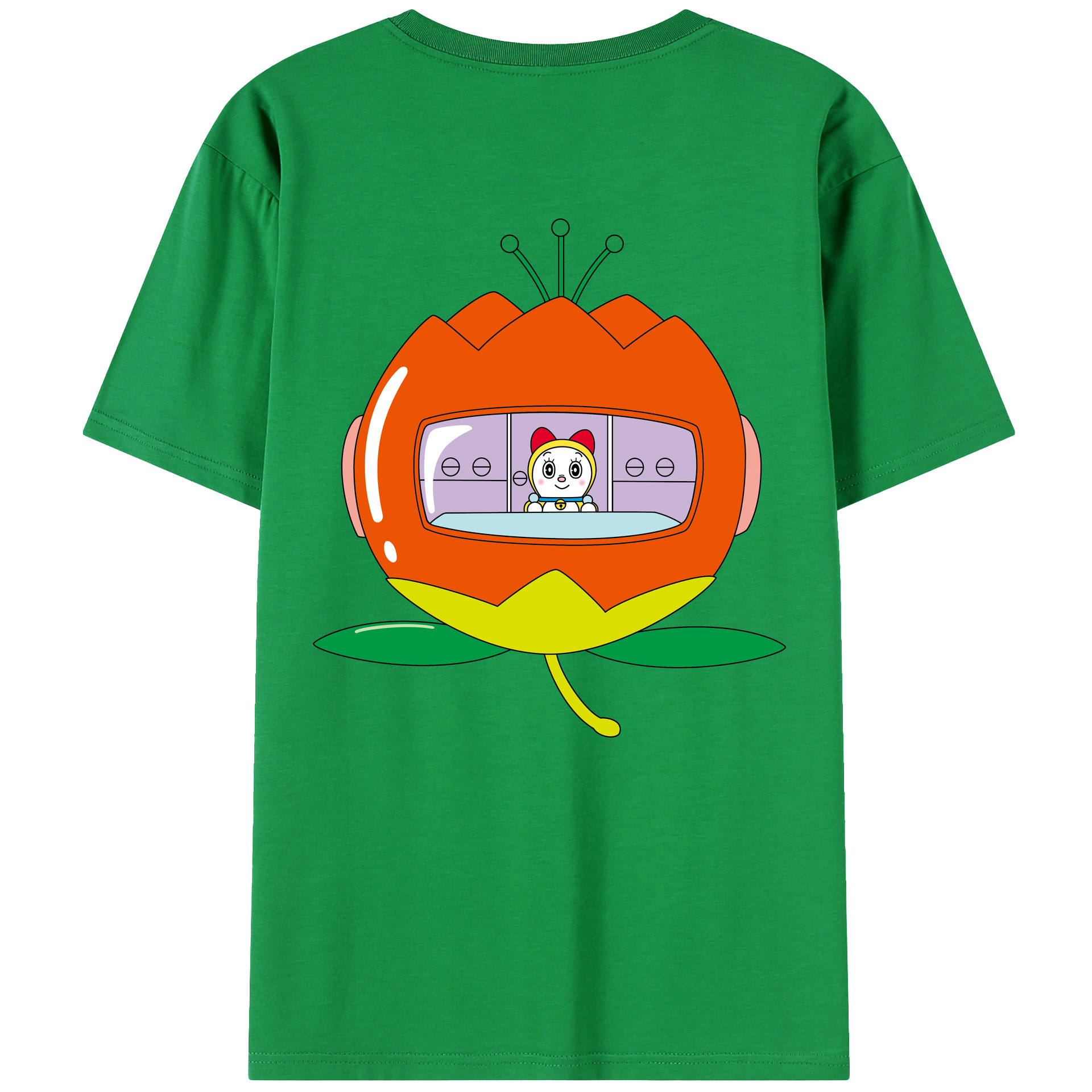 （画像用） ドラえもん ドラミ Doraemon Dorami 綿100％ メンズ半袖Tシャツ（バックプリント） 通気性