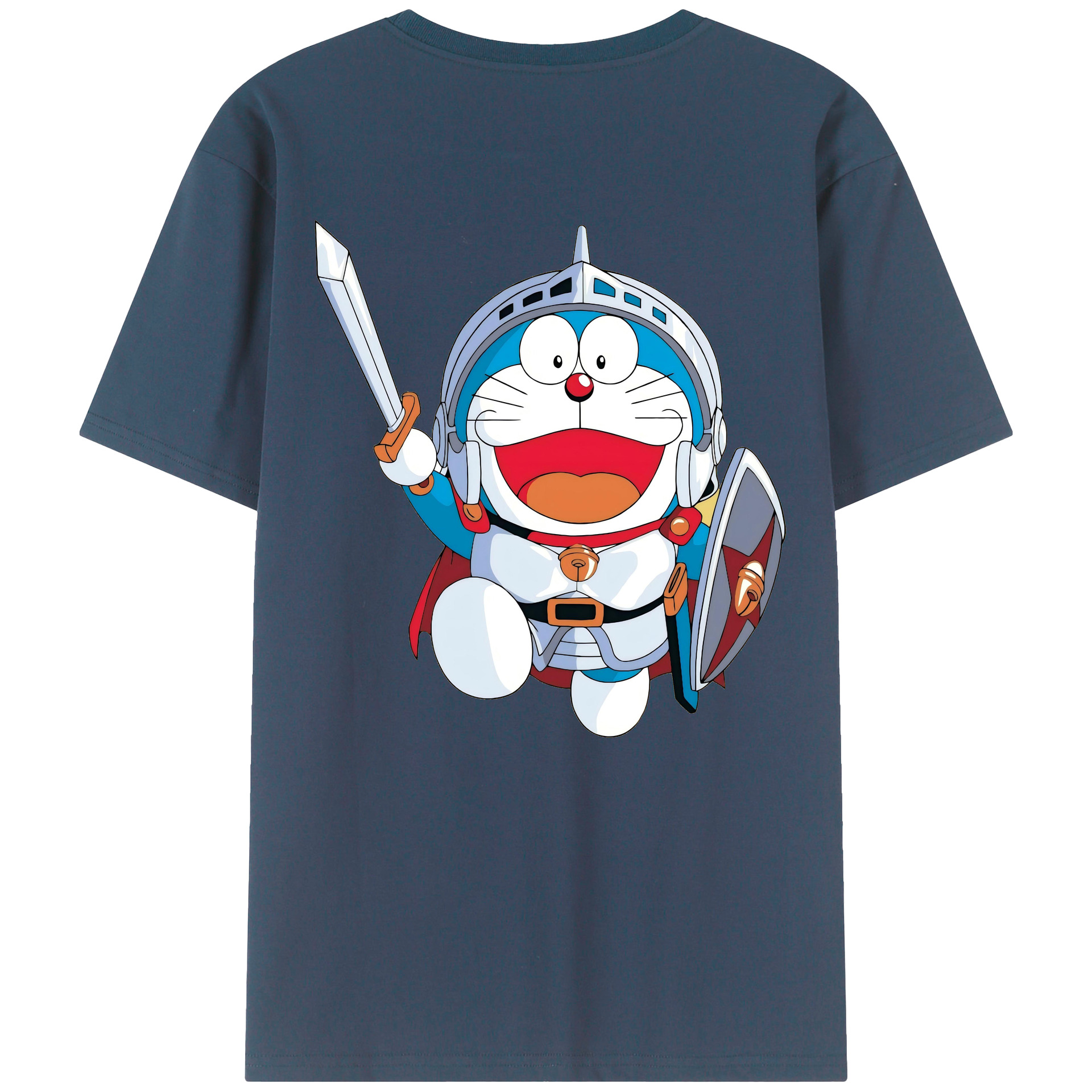 （画像用） ドラえもん Doraemon 綿100％ メンズ半袖Tシャツ（バックプリント） 通気性