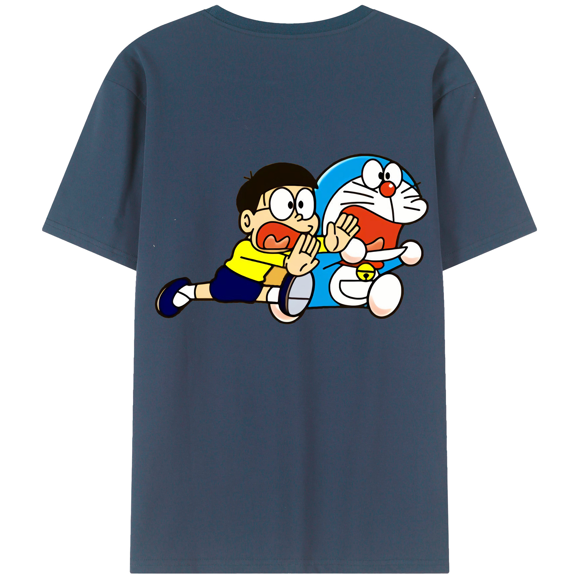 （画像用） ドラえもん Doraemon 綿100％ メンズ半袖Tシャツ（バックプリント） 通気性