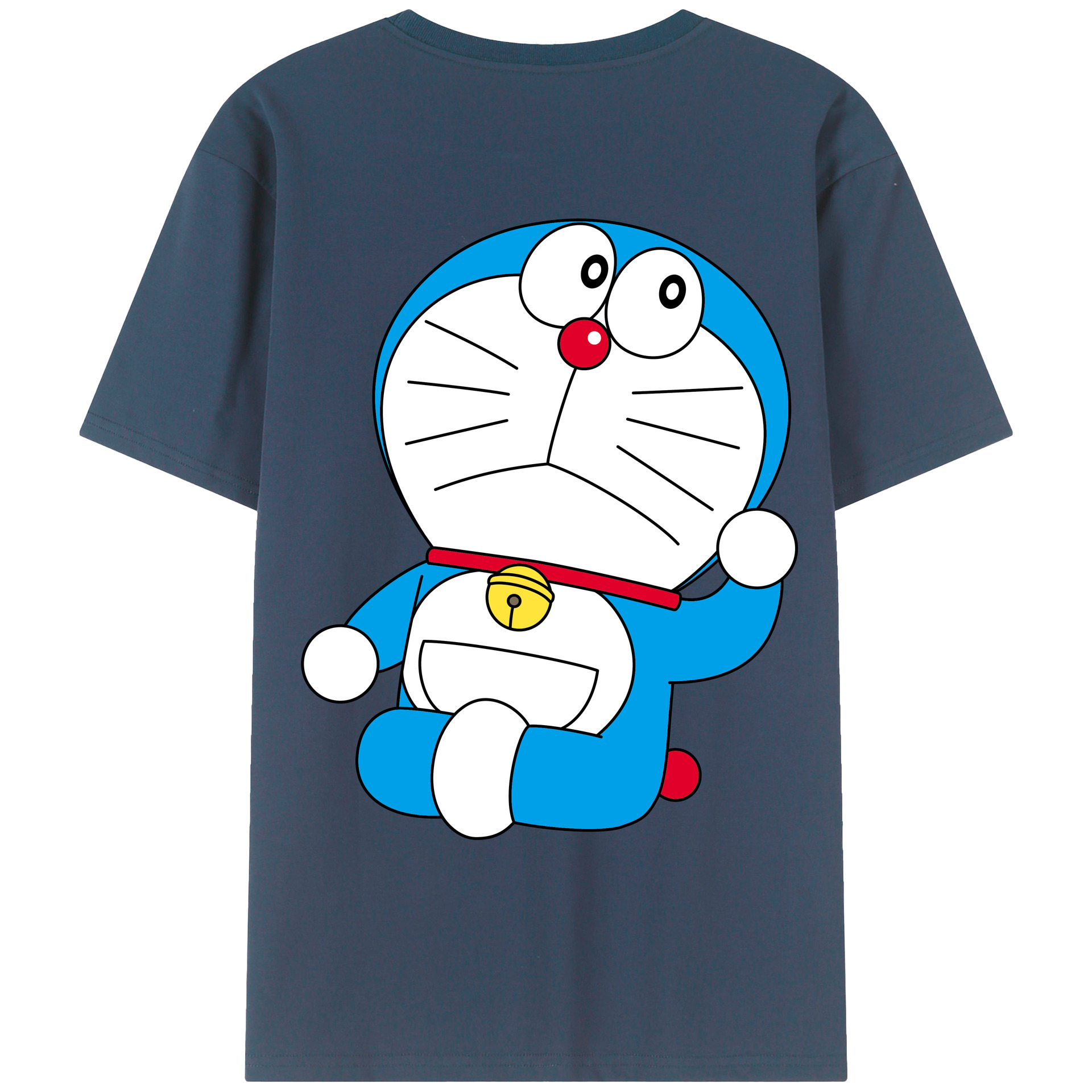 （画像用） ドラえもん Doraemon 綿100％ メンズ半袖Tシャツ（バックプリント） 通気性