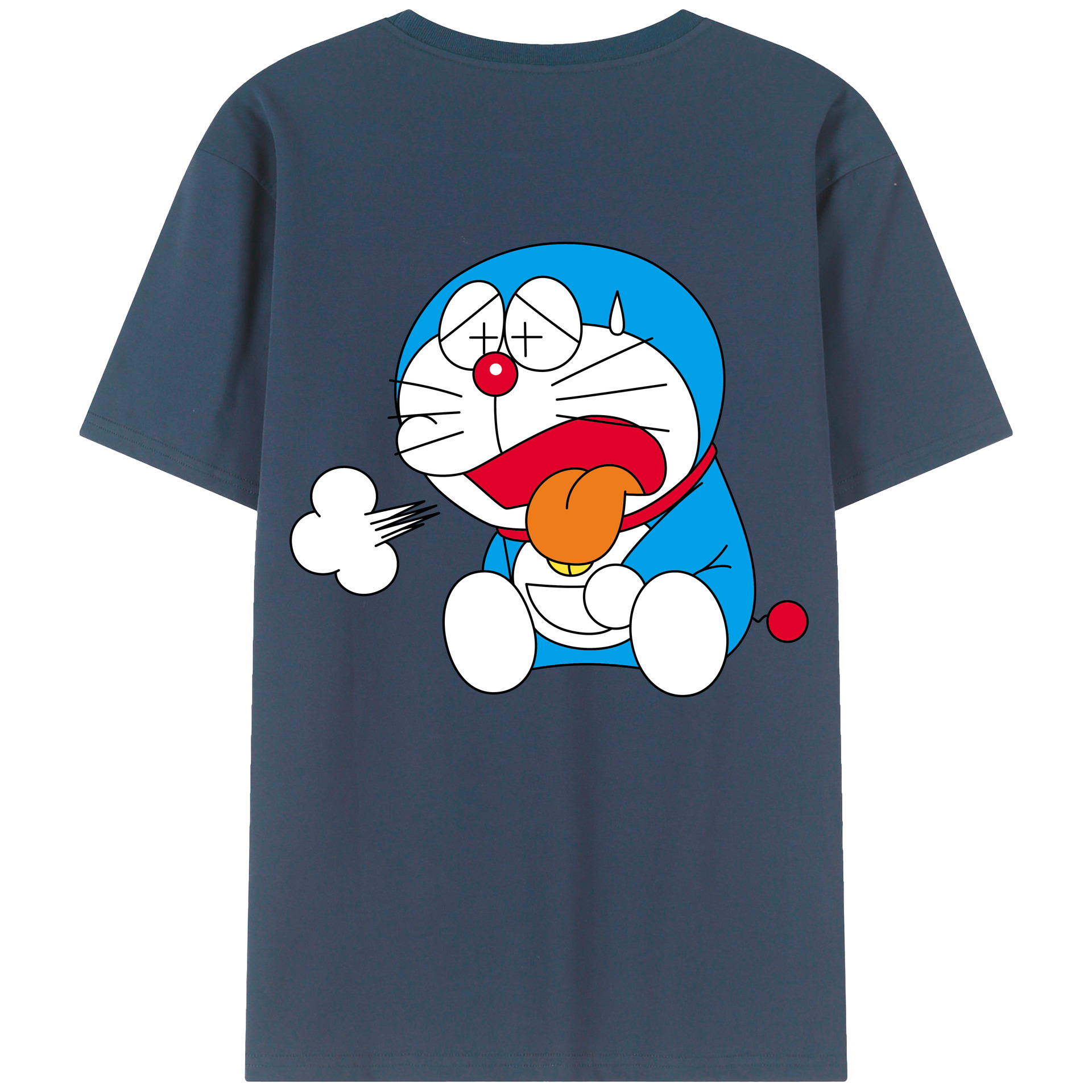 （画像用） ドラえもん Doraemon 綿100％ メンズ半袖Tシャツ（バックプリント） 通気性