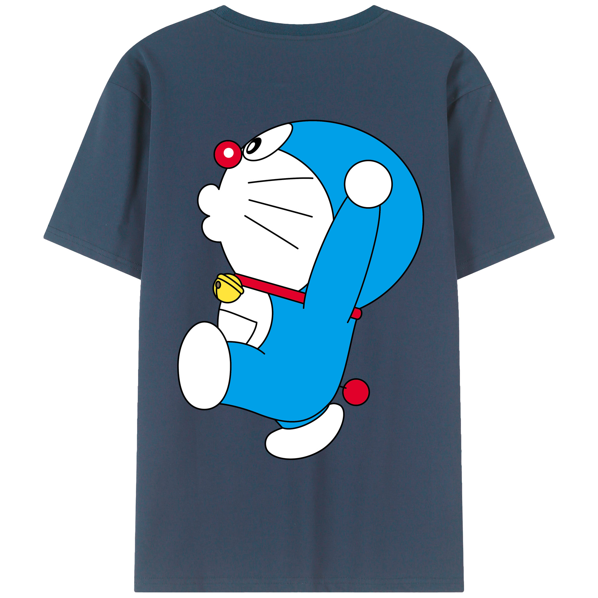 （画像用） ドラえもん Doraemon 綿100％ メンズ半袖Tシャツ（バックプリント） 通気性