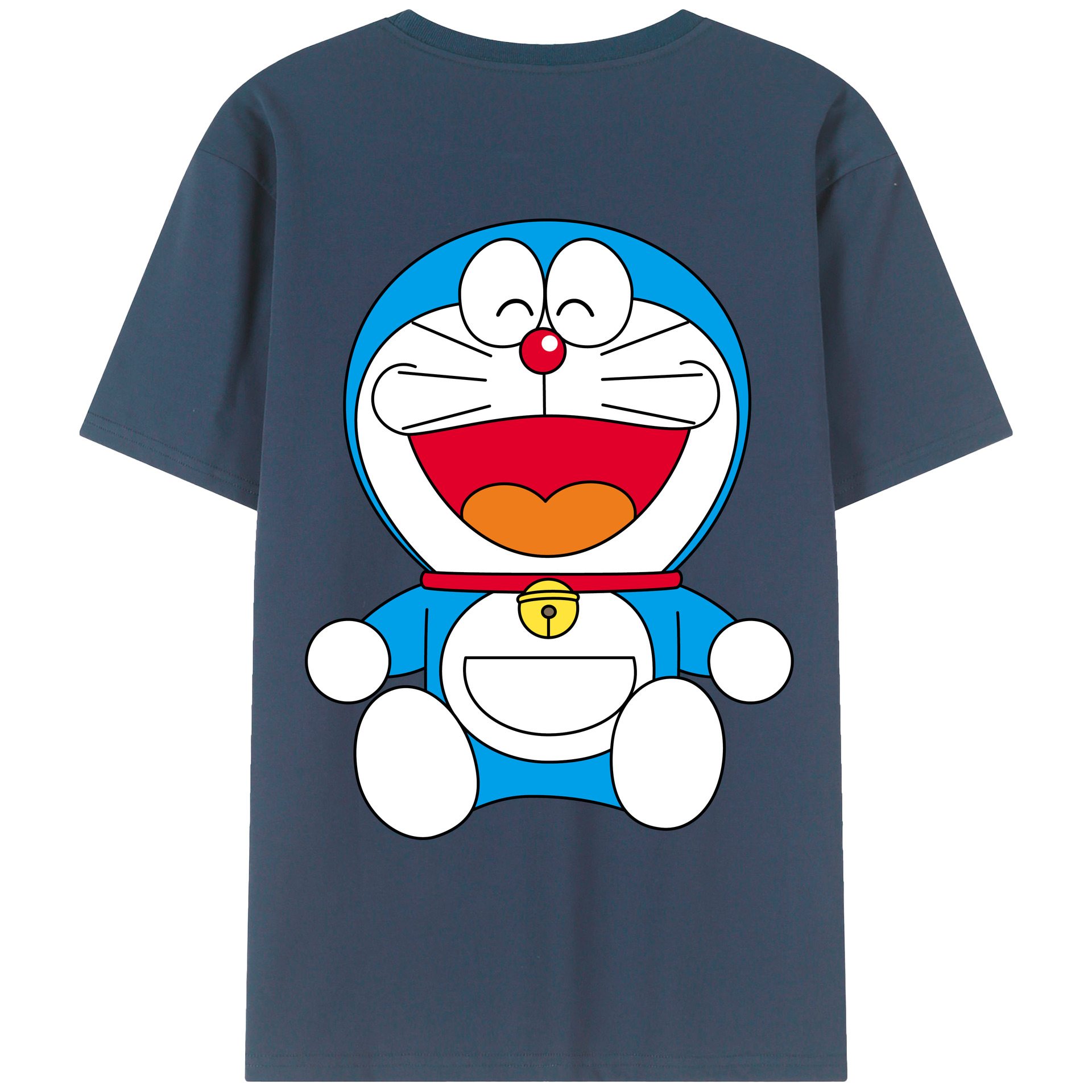 （画像用） ドラえもん Doraemon 綿100％ メンズ半袖Tシャツ（バックプリント） 通気性