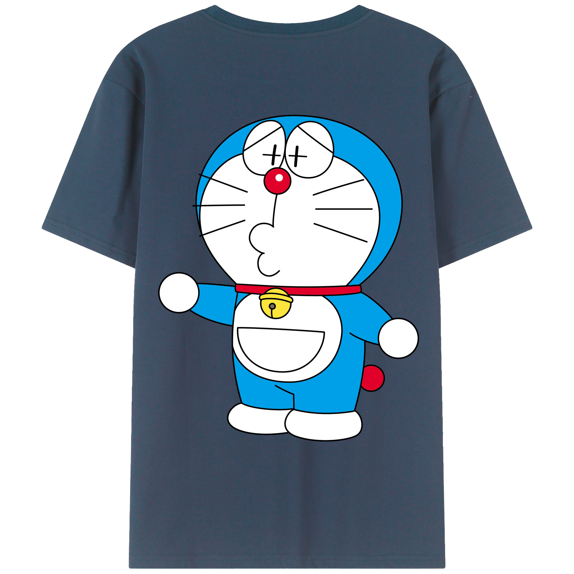 （画像用） ドラえもん Doraemon 綿100％ メンズ半袖Tシャツ（バックプリント） 通気性