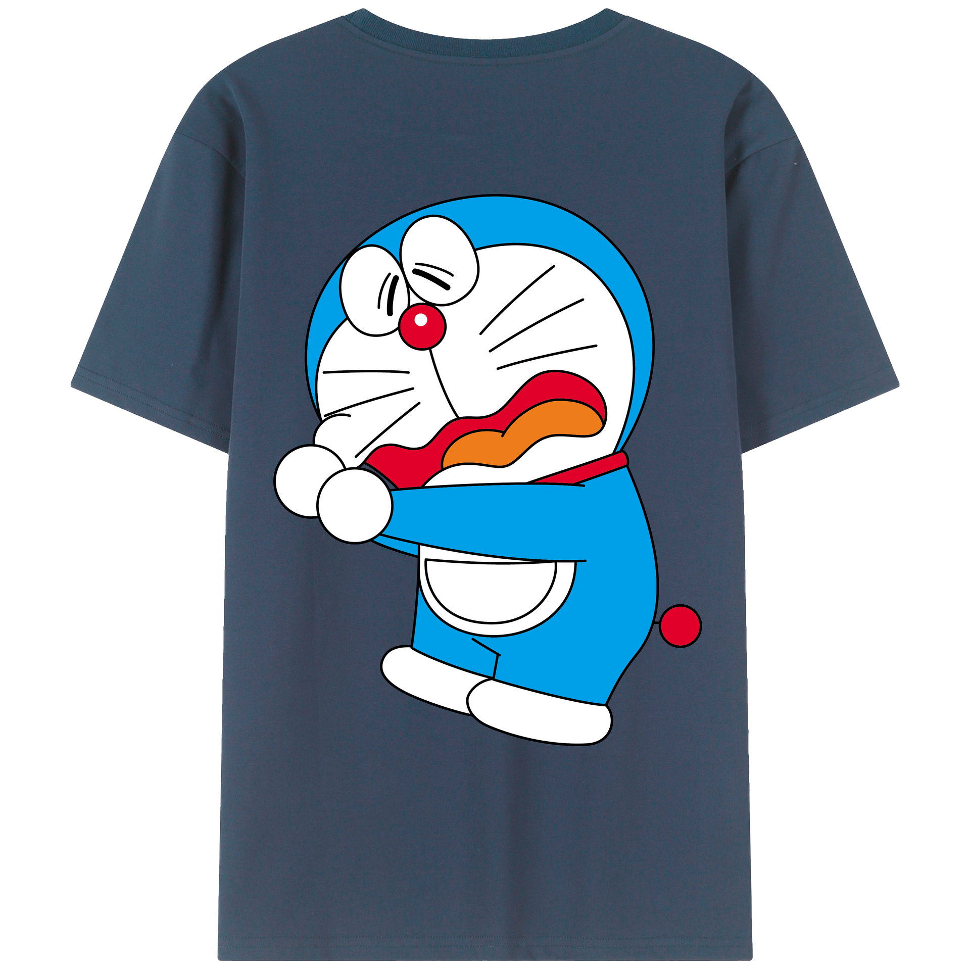 （画像用） ドラえもん Doraemon 綿100％ メンズ半袖Tシャツ（バックプリント） 通気性