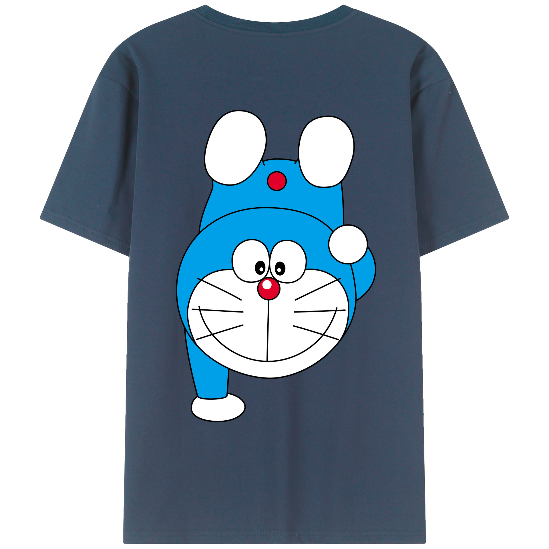 （画像用） ドラえもん Doraemon 綿100％ メンズ半袖Tシャツ（バックプリント） 通気性
