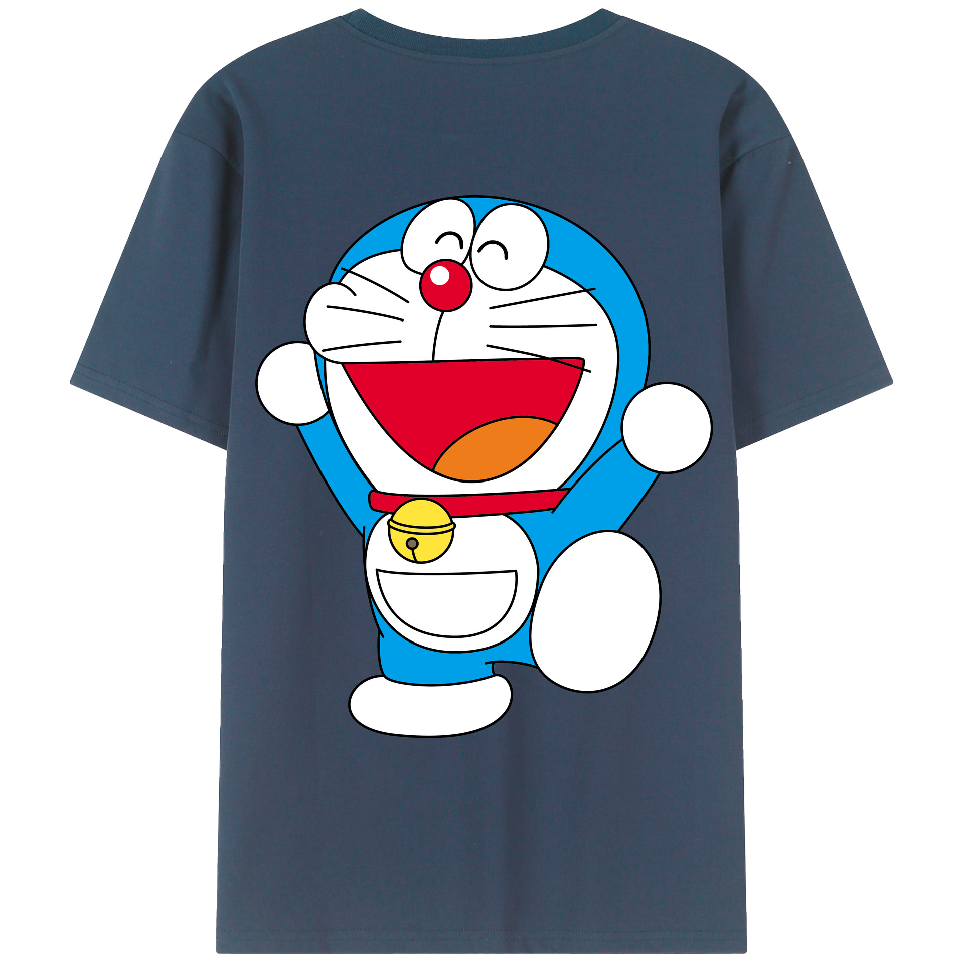 （画像用） ドラえもん Doraemon 綿100％ メンズ半袖Tシャツ（バックプリント） 通気性
