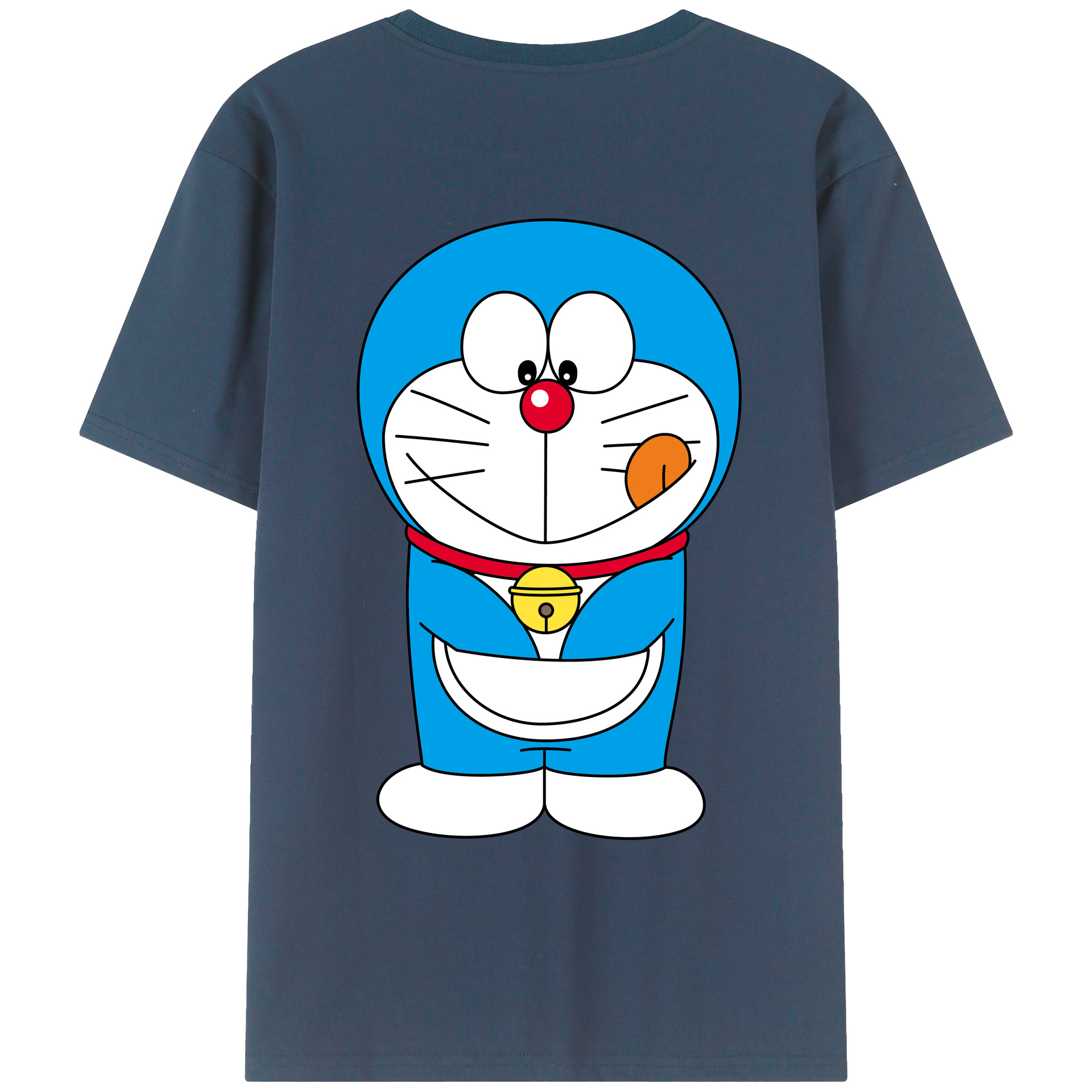 （画像用） ドラえもん Doraemon 綿100％ メンズ半袖Tシャツ（バックプリント） 通気性