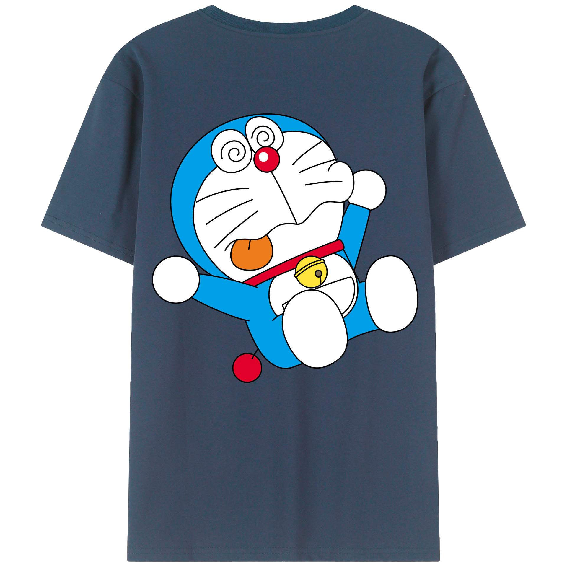 （画像用） ドラえもん Doraemon 綿100％ メンズ半袖Tシャツ（バックプリント） 通気性