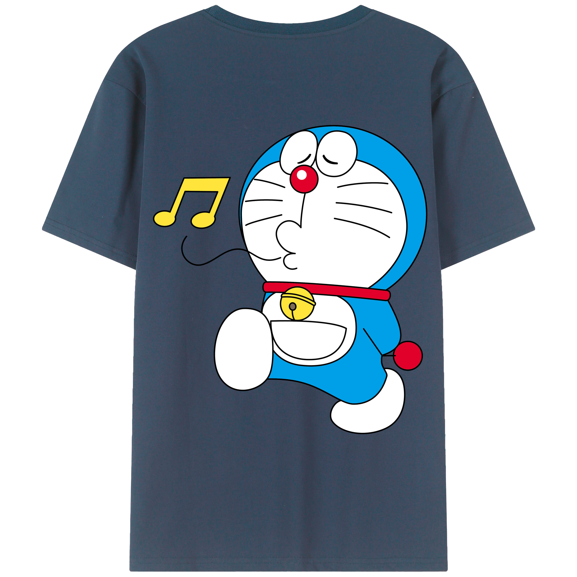 （画像用） ドラえもん Doraemon 綿100％ メンズ半袖Tシャツ（バックプリント） 通気性