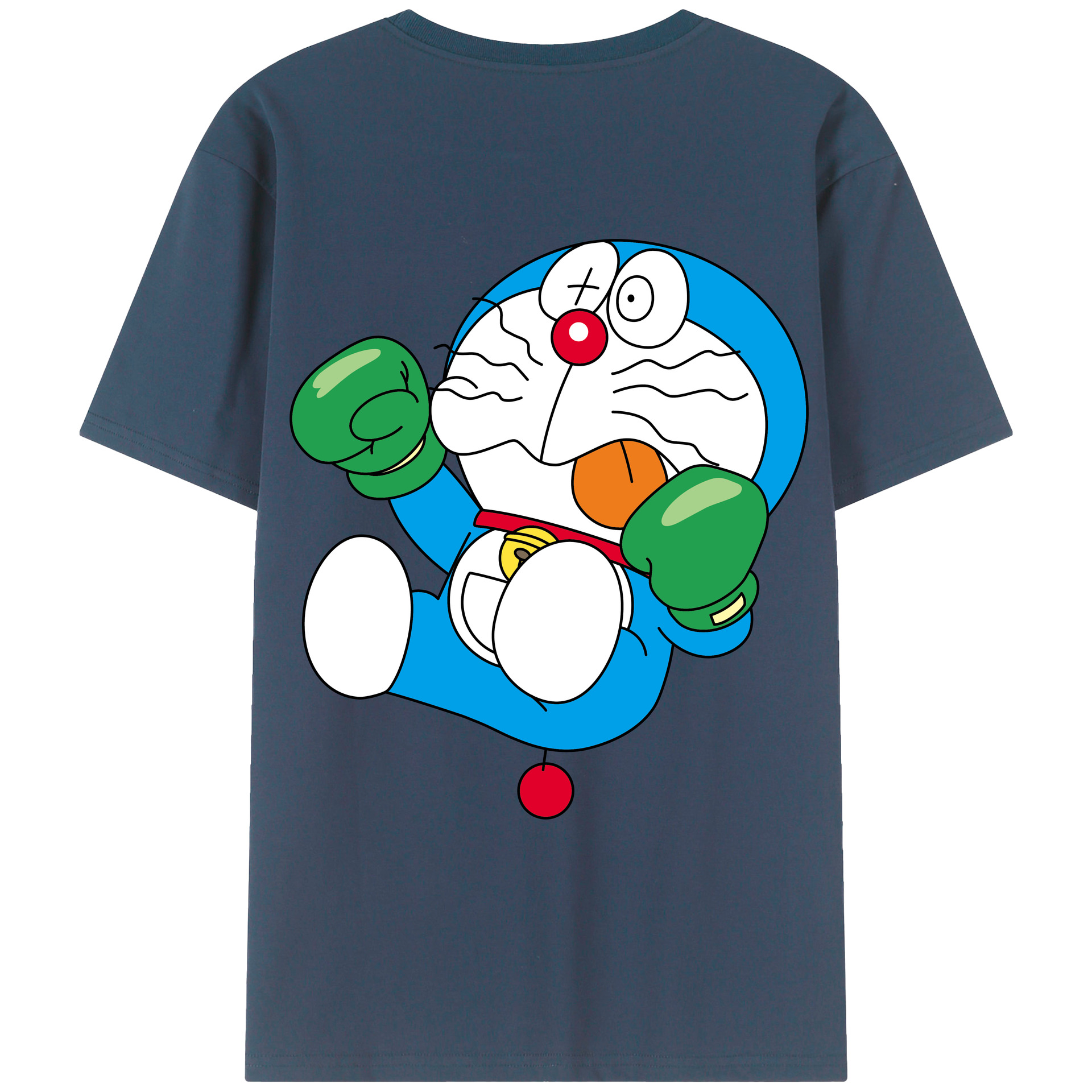 （画像用） ドラえもん Doraemon 綿100％ メンズ半袖Tシャツ（バックプリント） 通気性