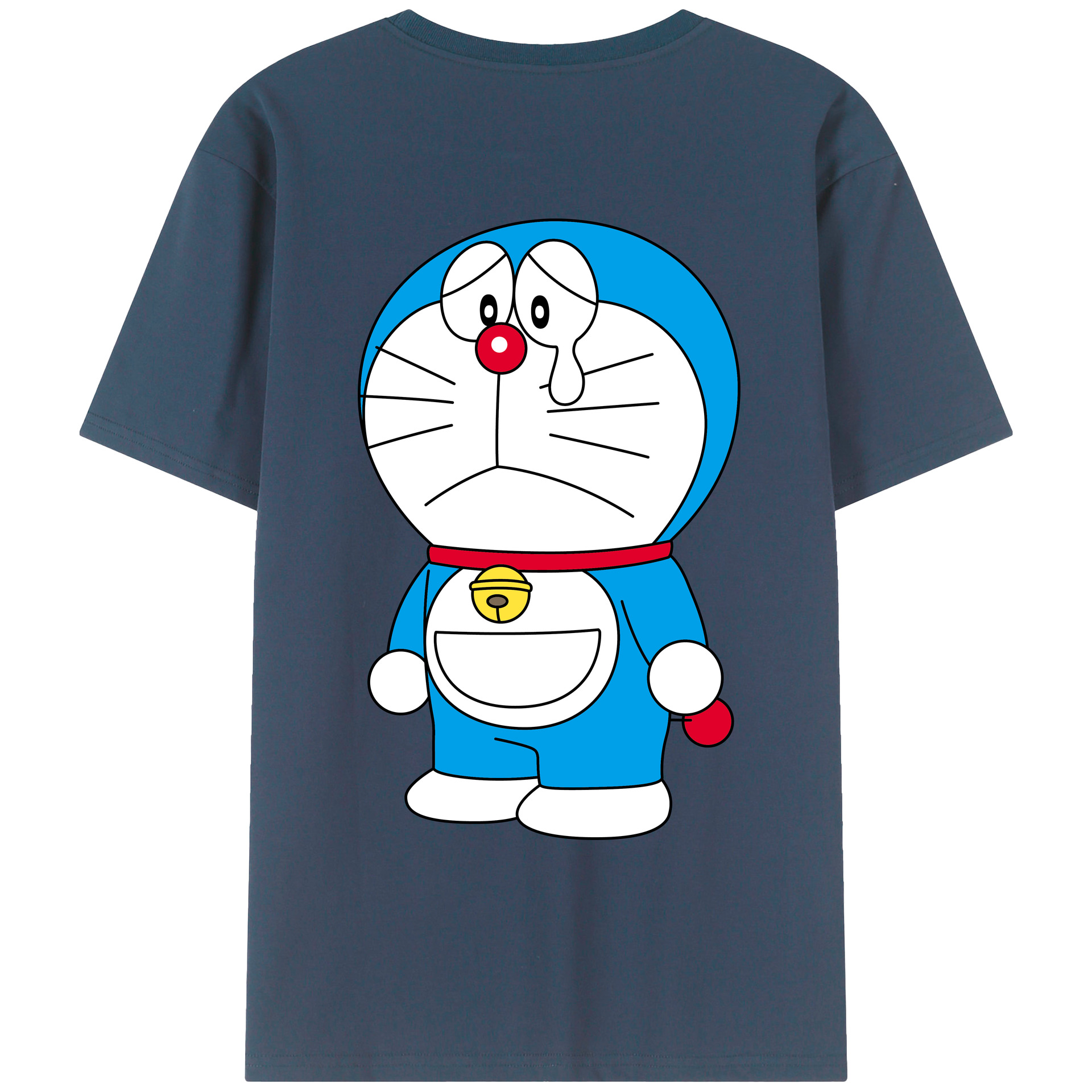 （画像用） ドラえもん Doraemon 綿100％ メンズ半袖Tシャツ（バックプリント） 通気性