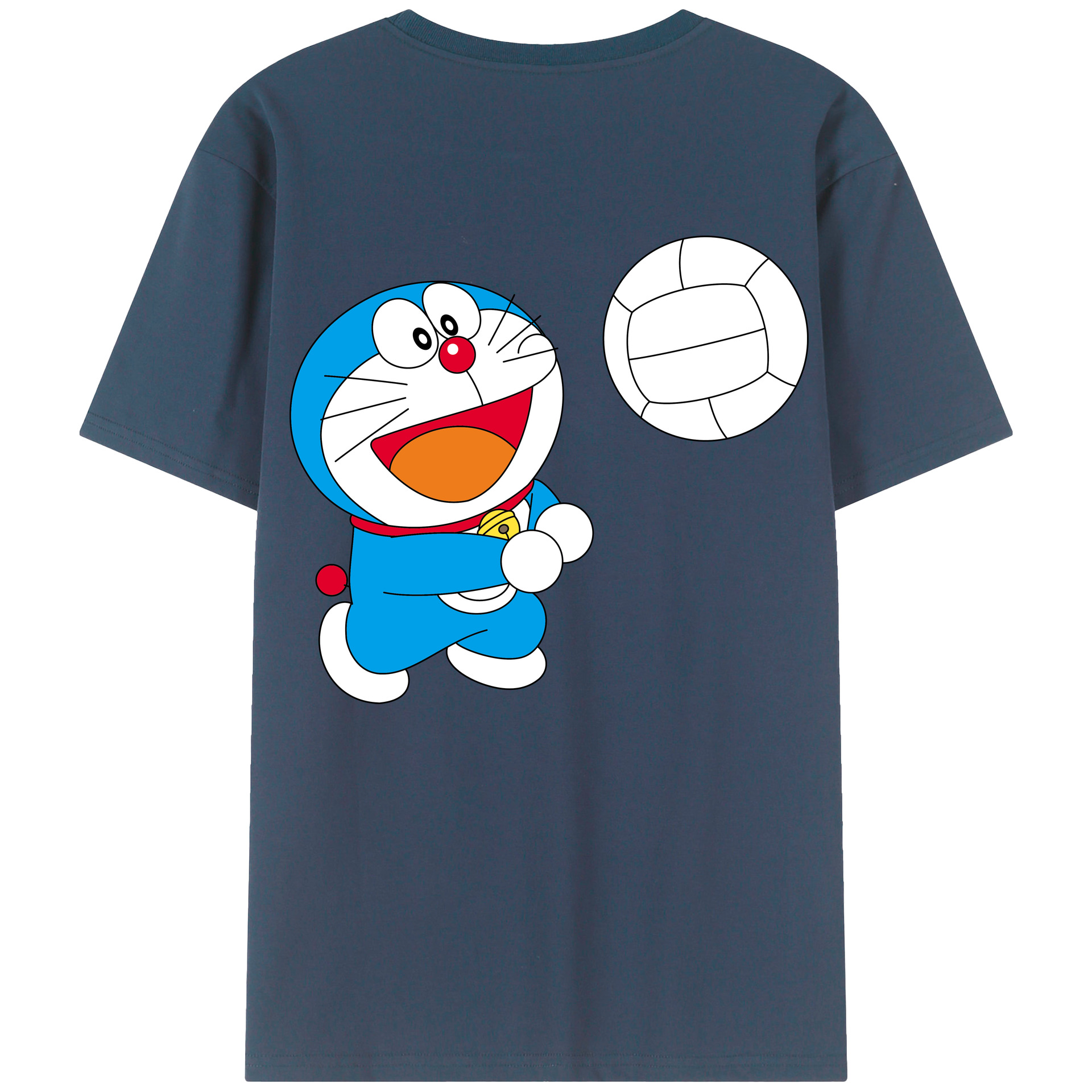 （画像用） ドラえもん Doraemon 綿100％ メンズ半袖Tシャツ（バックプリント） 通気性