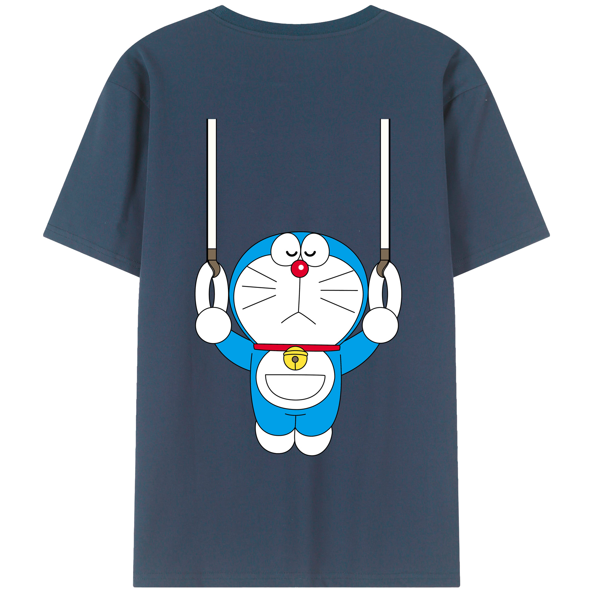 （画像用） ドラえもん Doraemon 綿100％ メンズ半袖Tシャツ（バックプリント） 通気性
