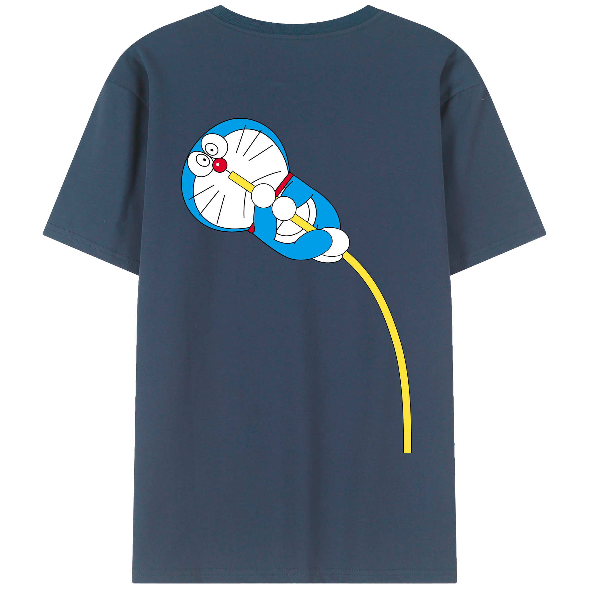 （画像用） ドラえもん Doraemon 綿100％ メンズ半袖Tシャツ（バックプリント） 通気性