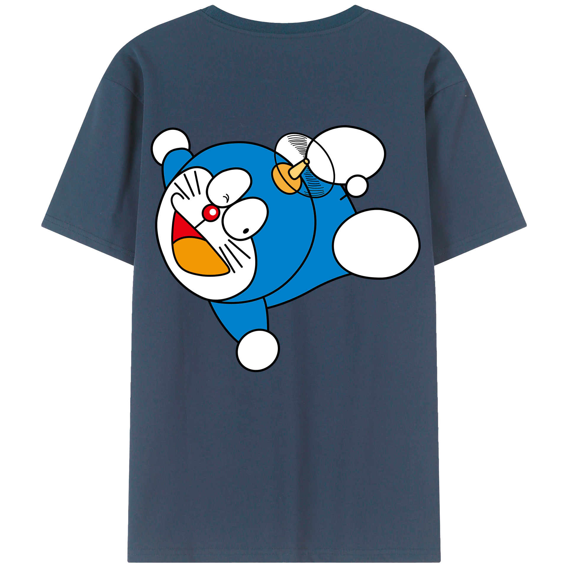 （画像用） ドラえもん Doraemon 綿100％ メンズ半袖Tシャツ（バックプリント） 通気性