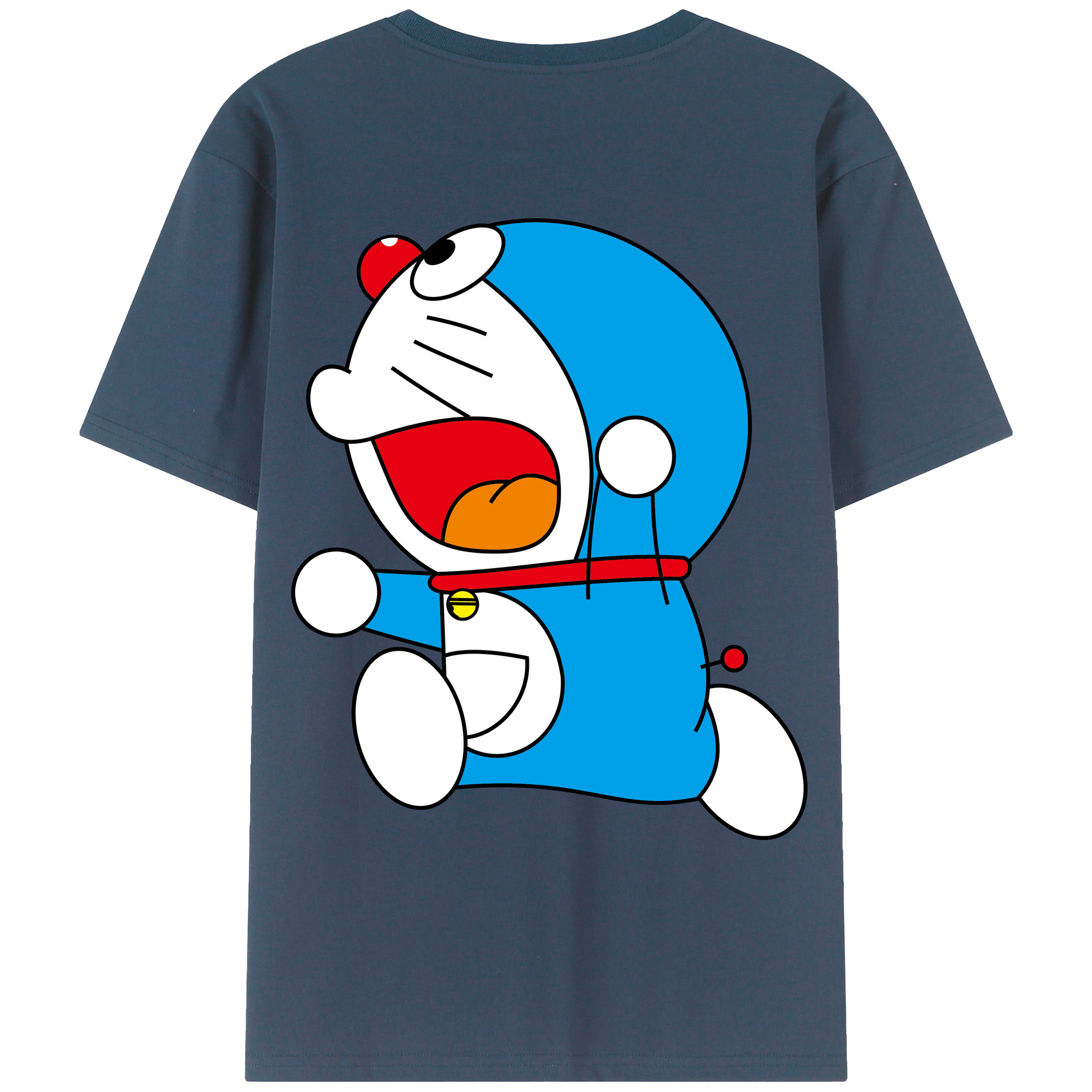 （画像用） ドラえもん Doraemon 綿100％ メンズ半袖Tシャツ（バックプリント） 通気性