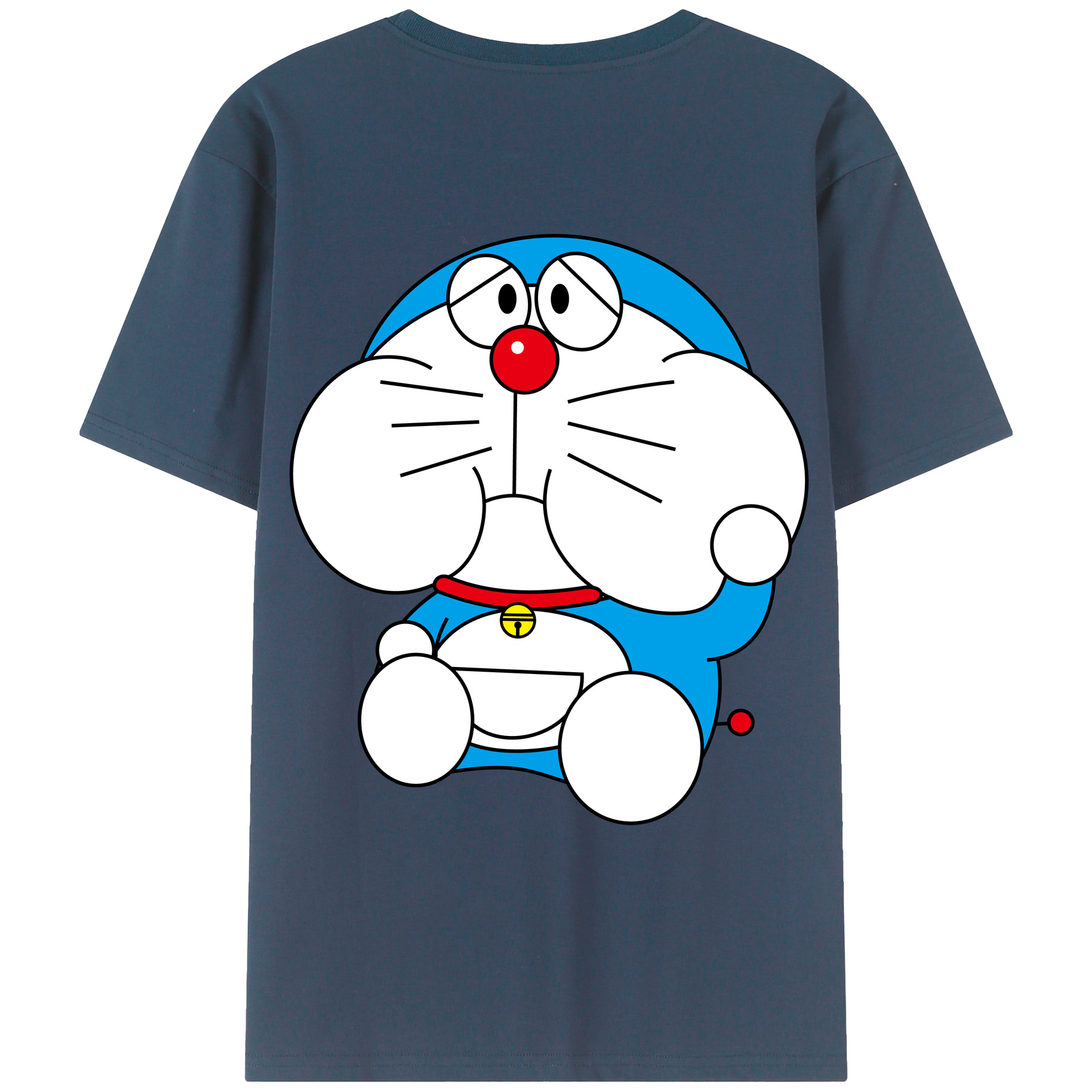 （画像用） ドラえもん Doraemon 綿100％ メンズ半袖Tシャツ（バックプリント） 通気性