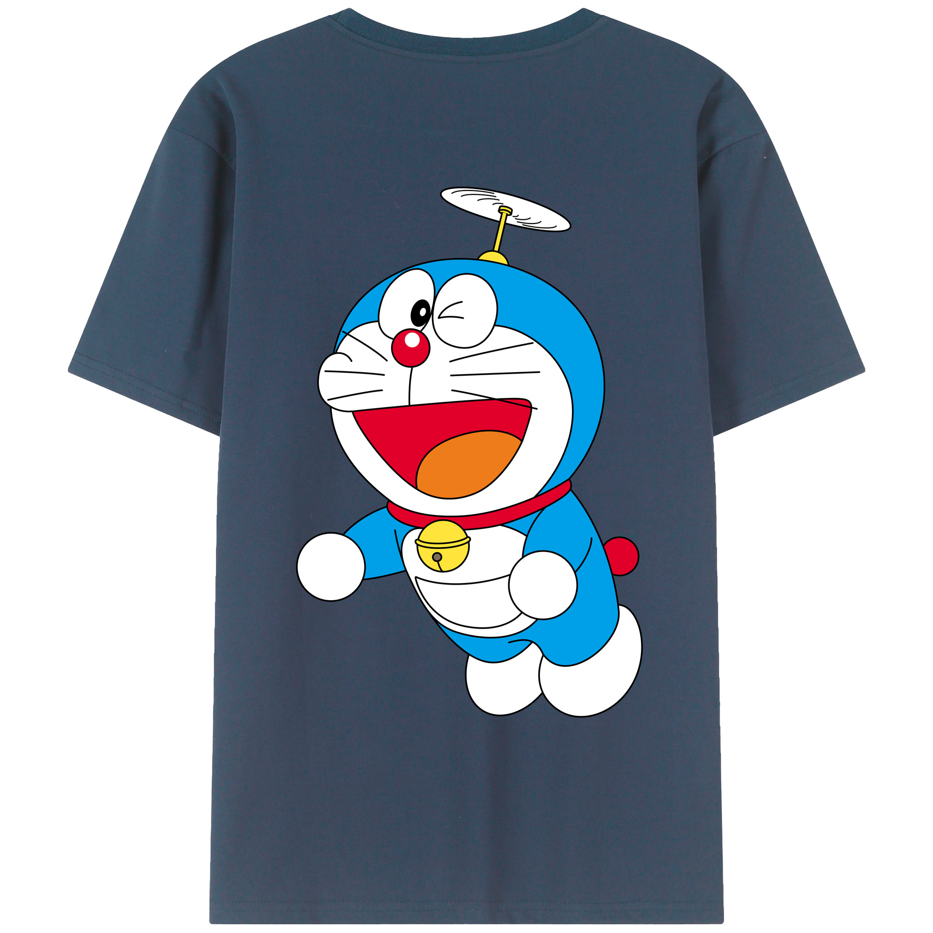（画像用） ドラえもん Doraemon 綿100％ メンズ半袖Tシャツ（バックプリント） 通気性