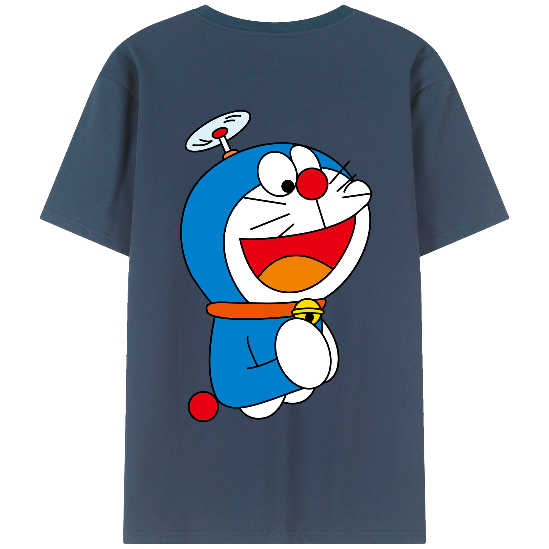 （画像用） ドラえもん Doraemon 綿100％ メンズ半袖Tシャツ（バックプリント） 通気性