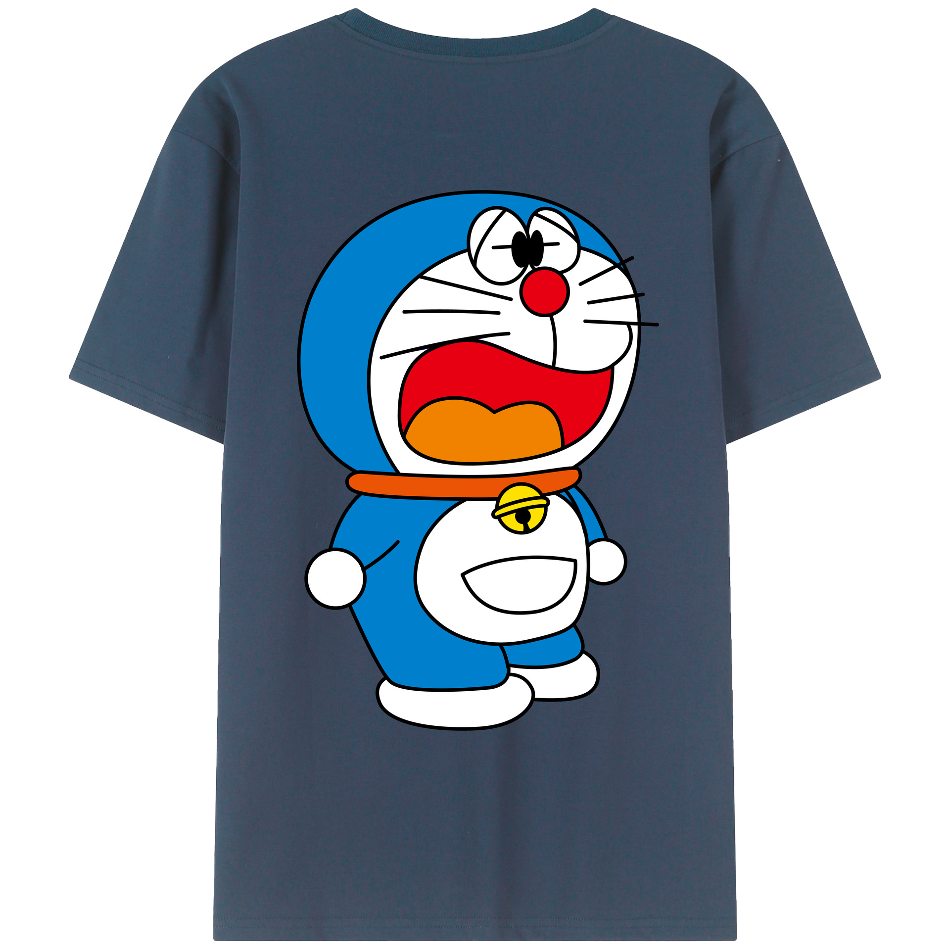 （画像用） ドラえもん Doraemon 綿100％ メンズ半袖Tシャツ（バックプリント） 通気性