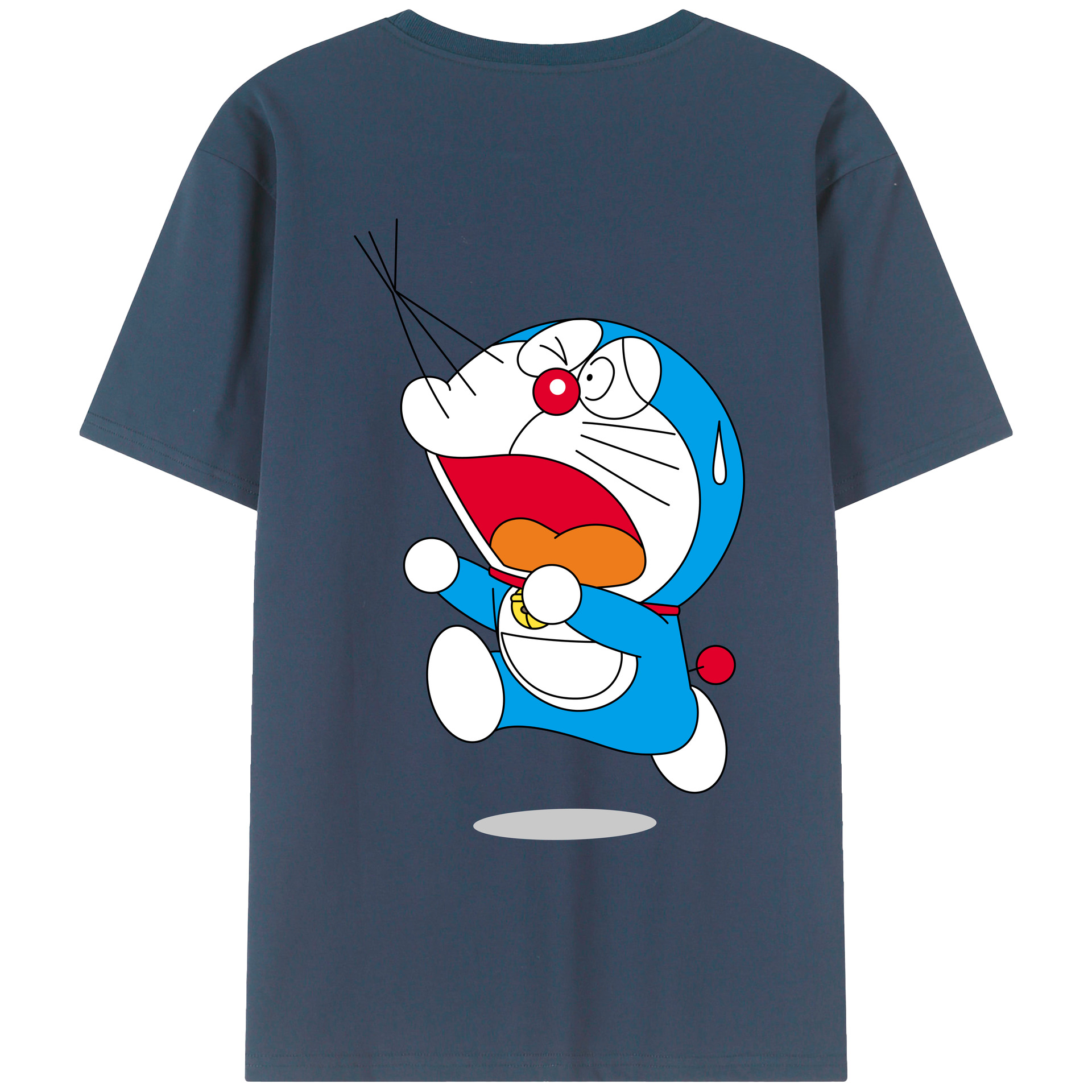 （画像用） ドラえもん Doraemon 綿100％ メンズ半袖Tシャツ（バックプリント） 通気性