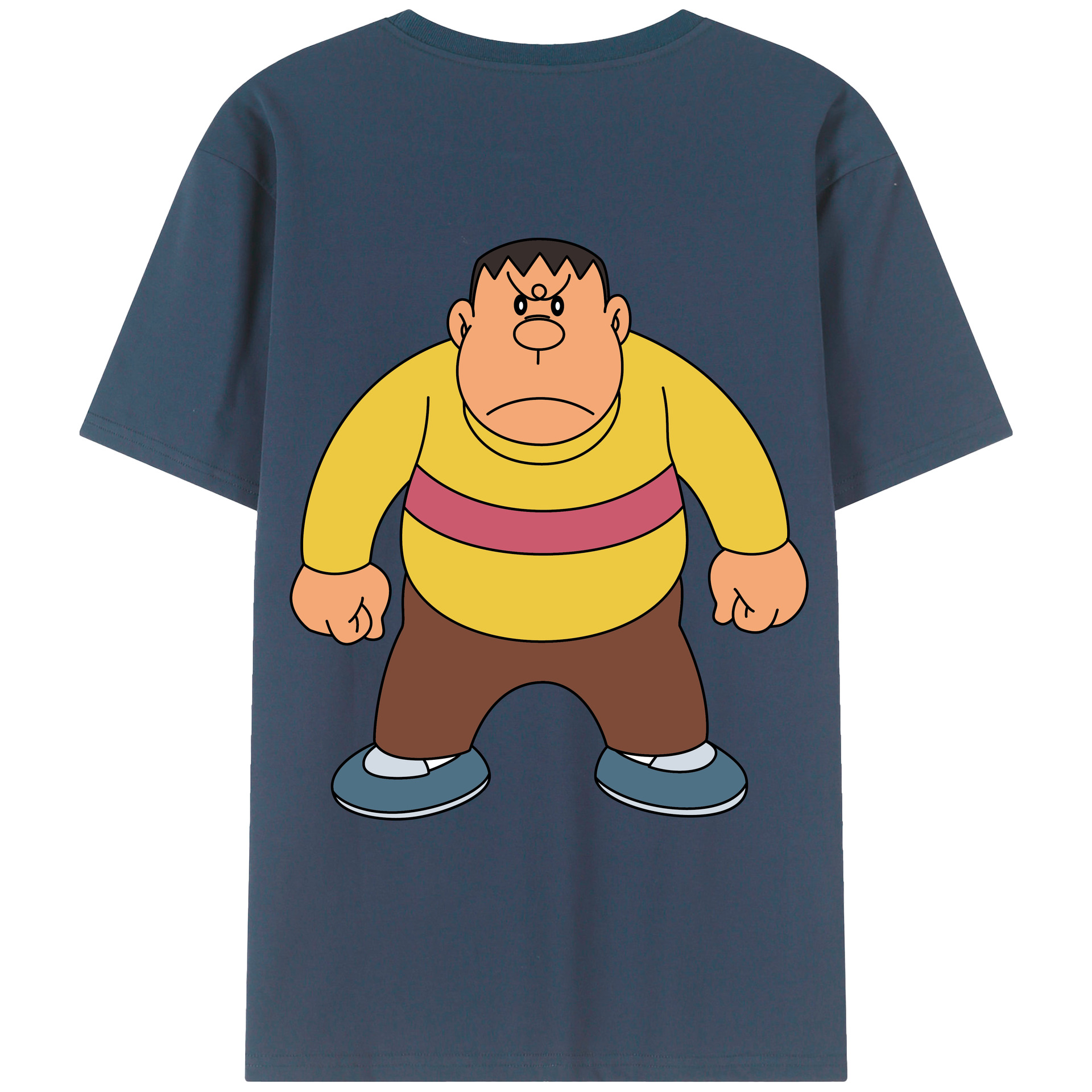 （画像用） ドラえもん 剛田武 Doraemon Gouta Takeshi 綿100％ メンズ半袖Tシャツ（バックプリント） 通気性