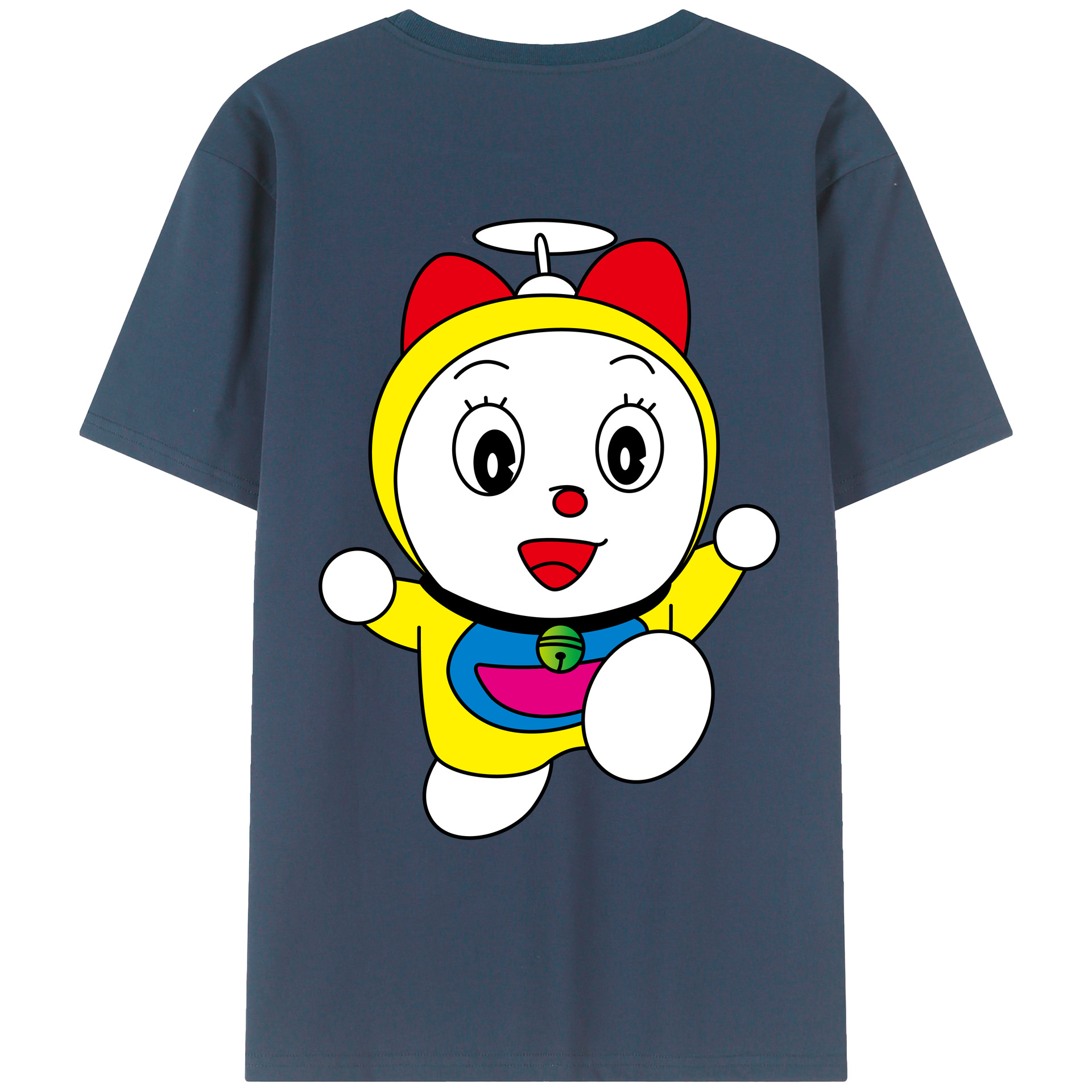 （画像用） ドラえもん ドラミ Doraemon Dorami 綿100％ メンズ半袖Tシャツ（バックプリント） 通気性