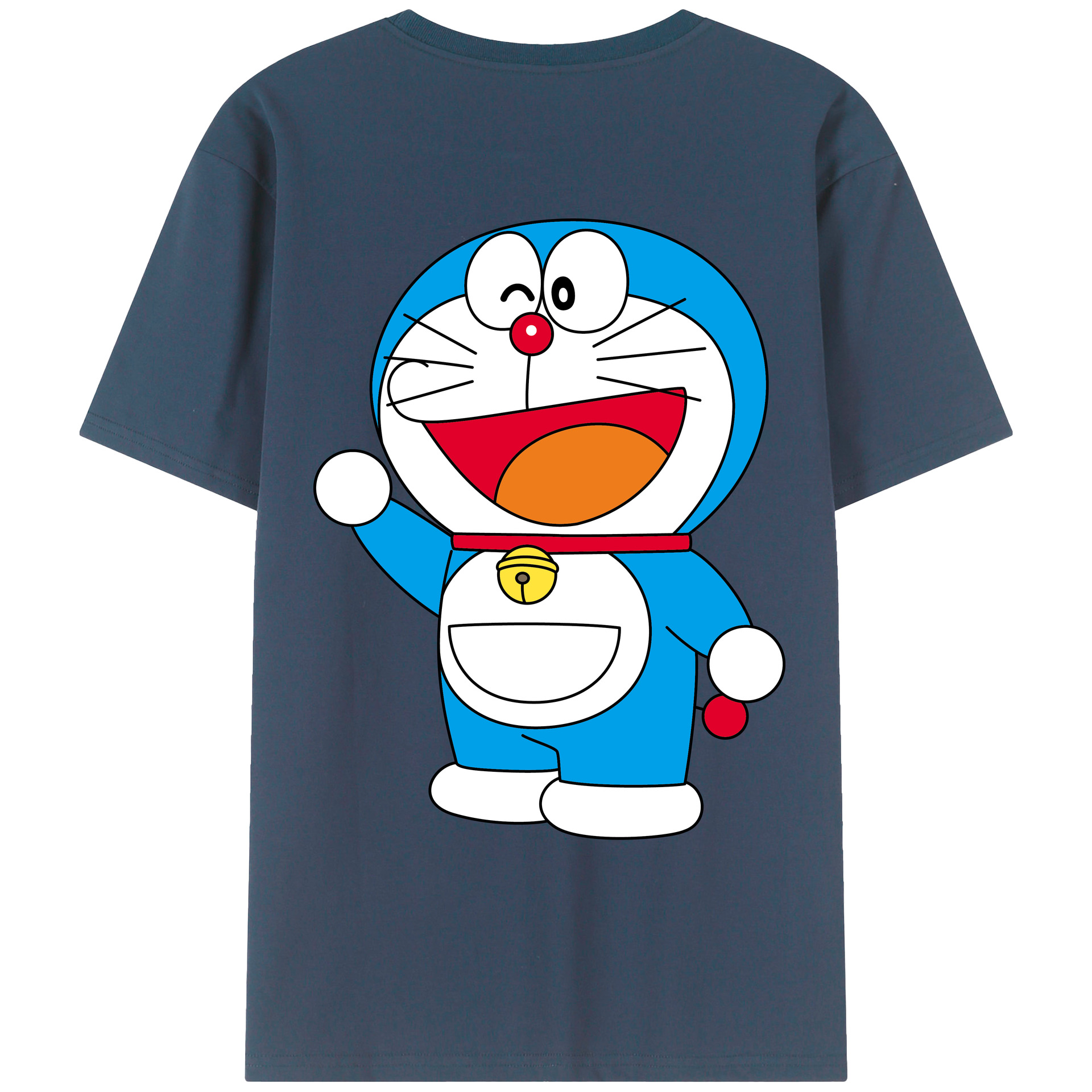 （画像用） ドラえもん Doraemon 綿100％ メンズ半袖Tシャツ（バックプリント） 通気性