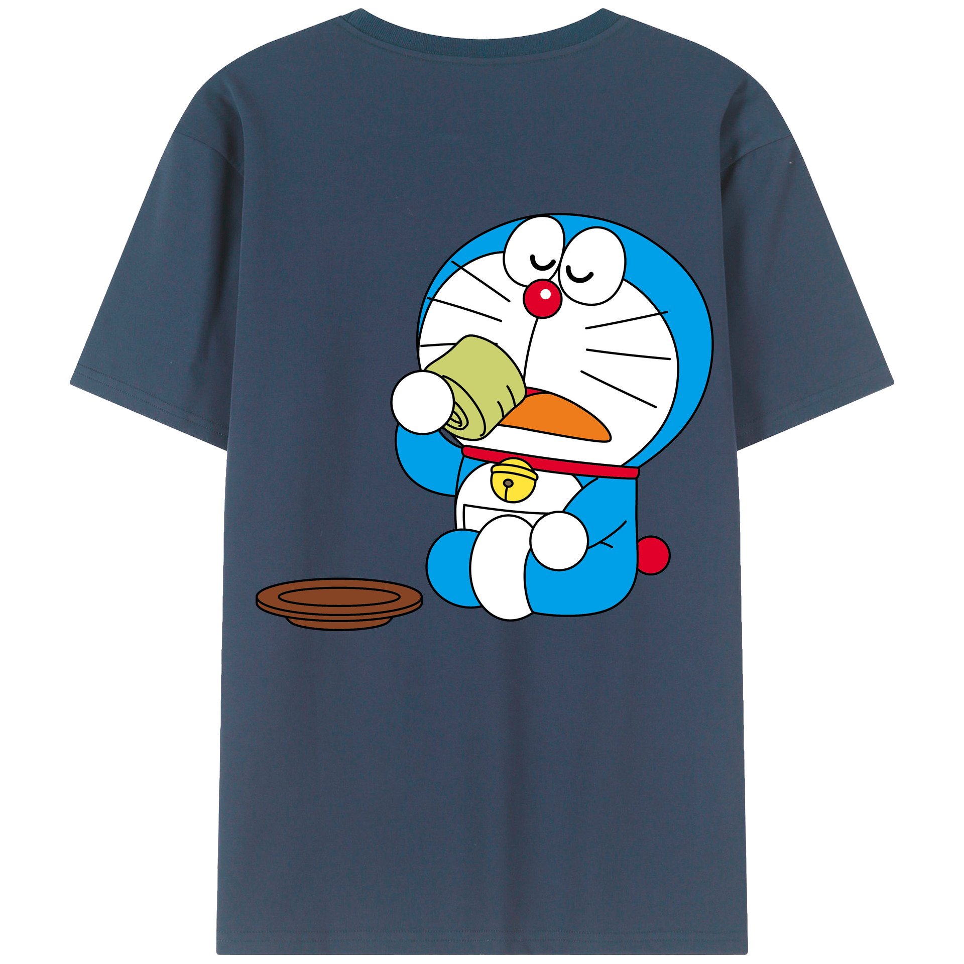 （画像用） ドラえもん Doraemon 綿100％ メンズ半袖Tシャツ（バックプリント） 通気性