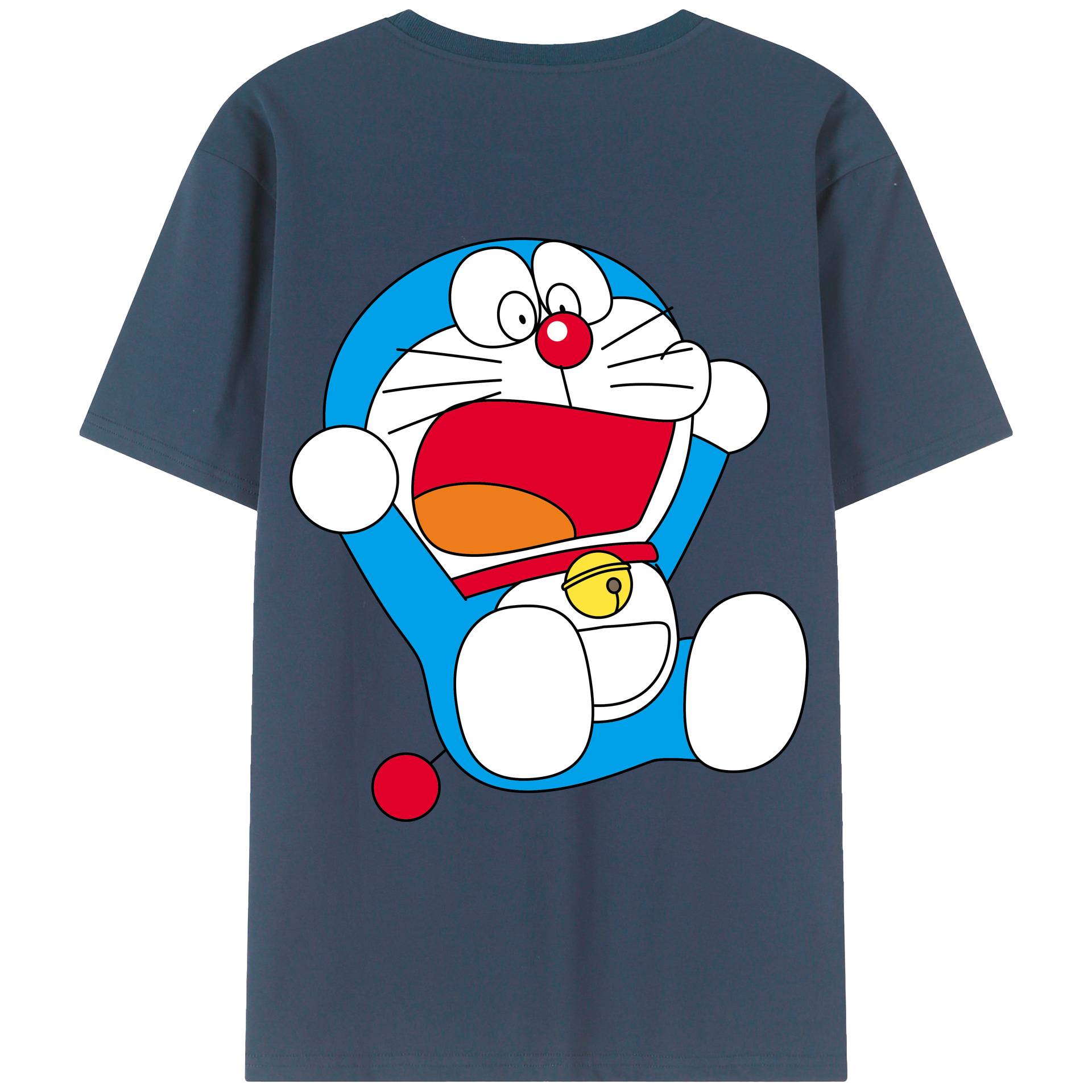 （画像用） ドラえもん Doraemon 綿100％ メンズ半袖Tシャツ（バックプリント） 通気性