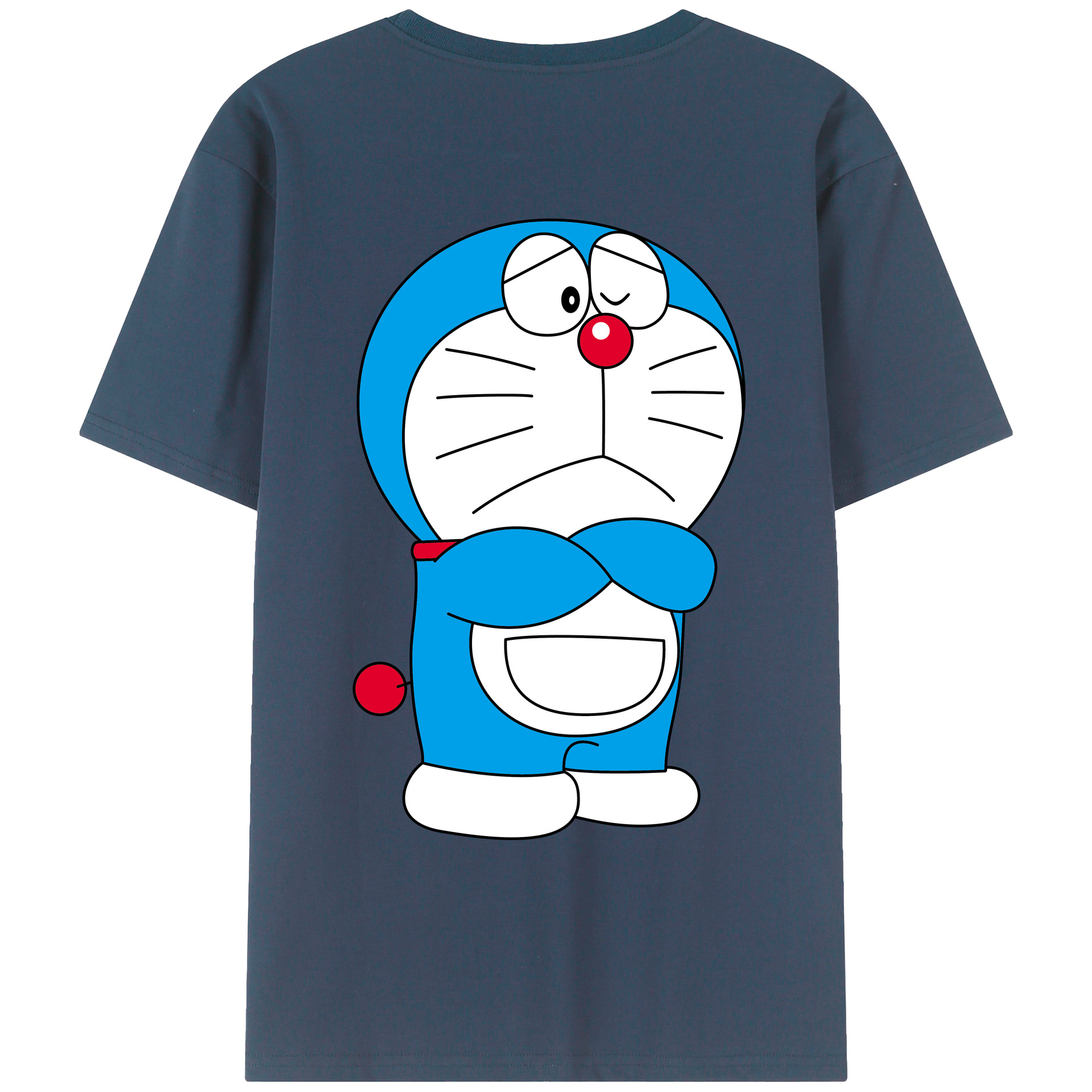（画像用） ドラえもん Doraemon 綿100％ メンズ半袖Tシャツ（バックプリント） 通気性