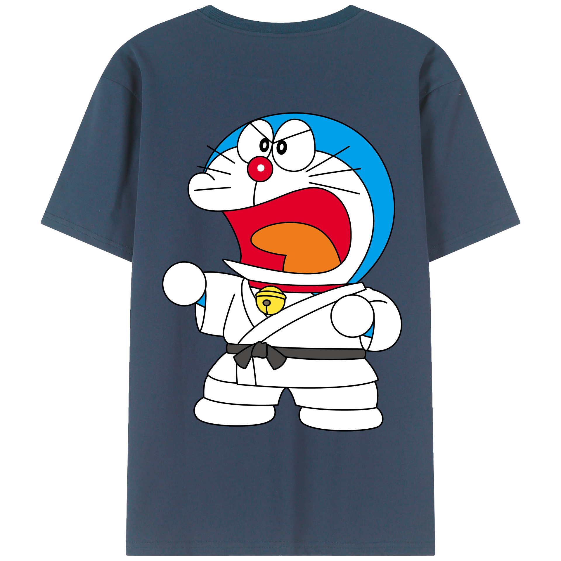 （画像用） ドラえもん Doraemon 綿100％ メンズ半袖Tシャツ（バックプリント） 通気性