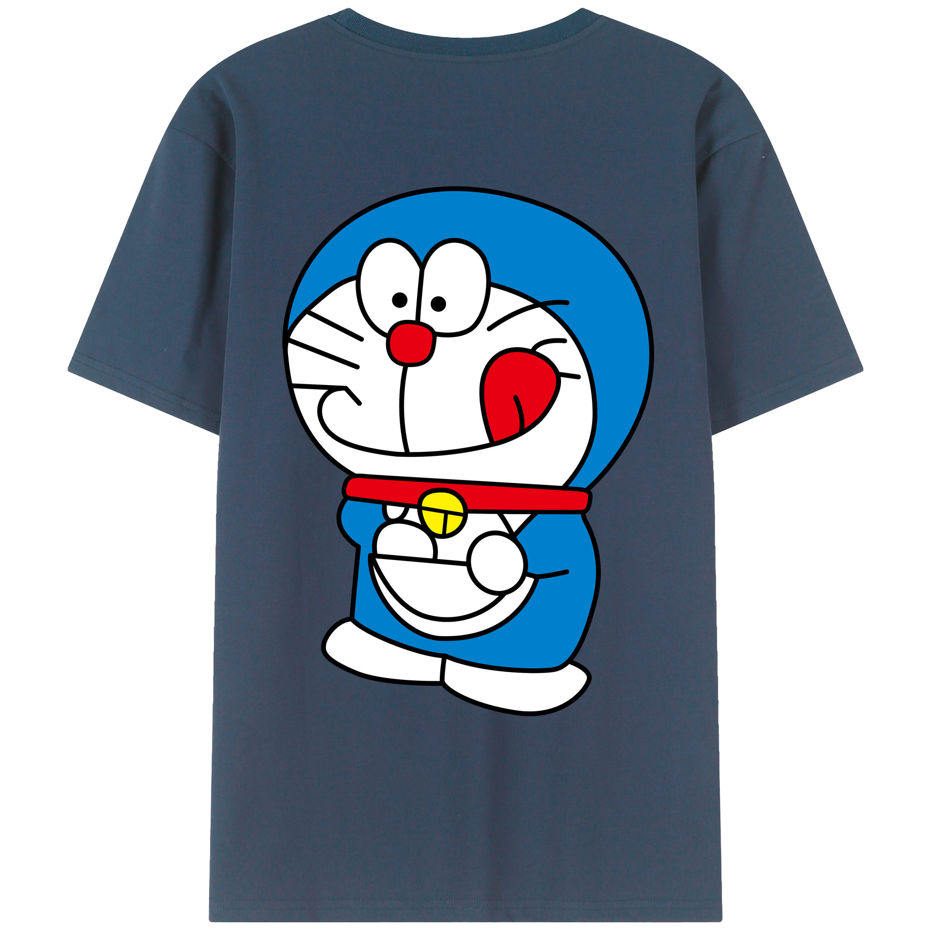（画像用） ドラえもん Doraemon 綿100％ メンズ半袖Tシャツ（バックプリント） 通気性