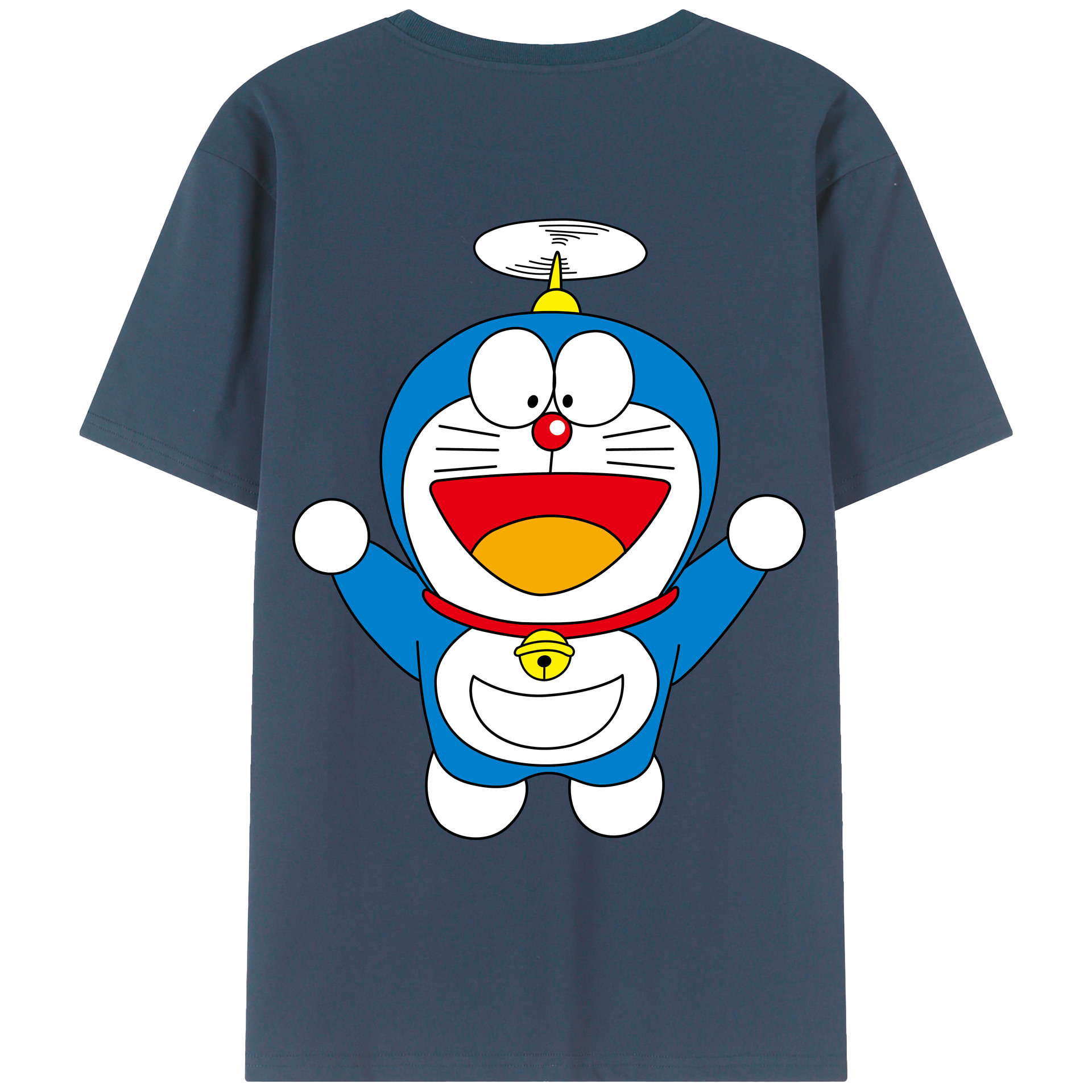 （画像用） ドラえもん Doraemon 綿100％ メンズ半袖Tシャツ（バックプリント） 通気性