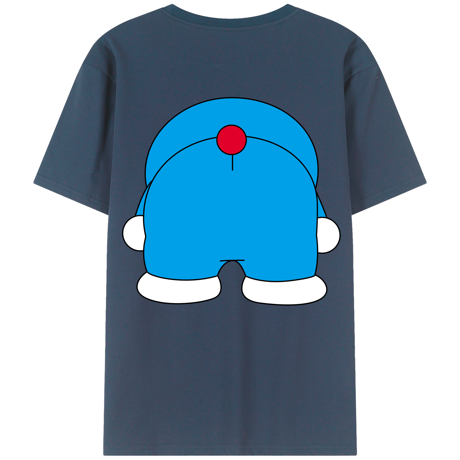 （画像用） ドラえもん Doraemon 綿100％ メンズ半袖Tシャツ（バックプリント） 通気性