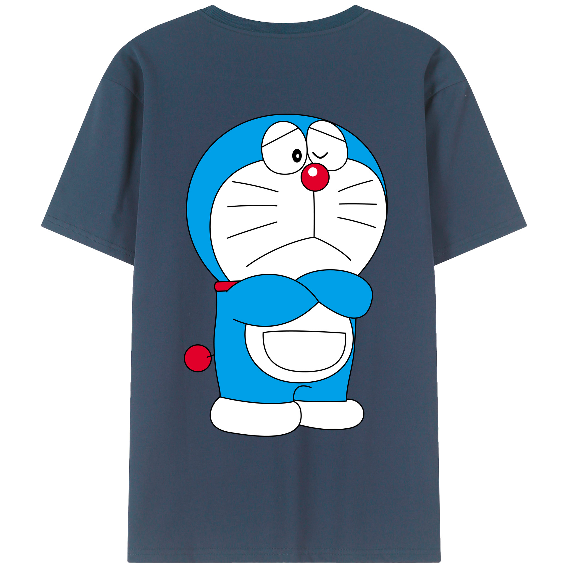 （画像用） ドラえもん Doraemon 綿100％ メンズ半袖Tシャツ（バックプリント） 通気性