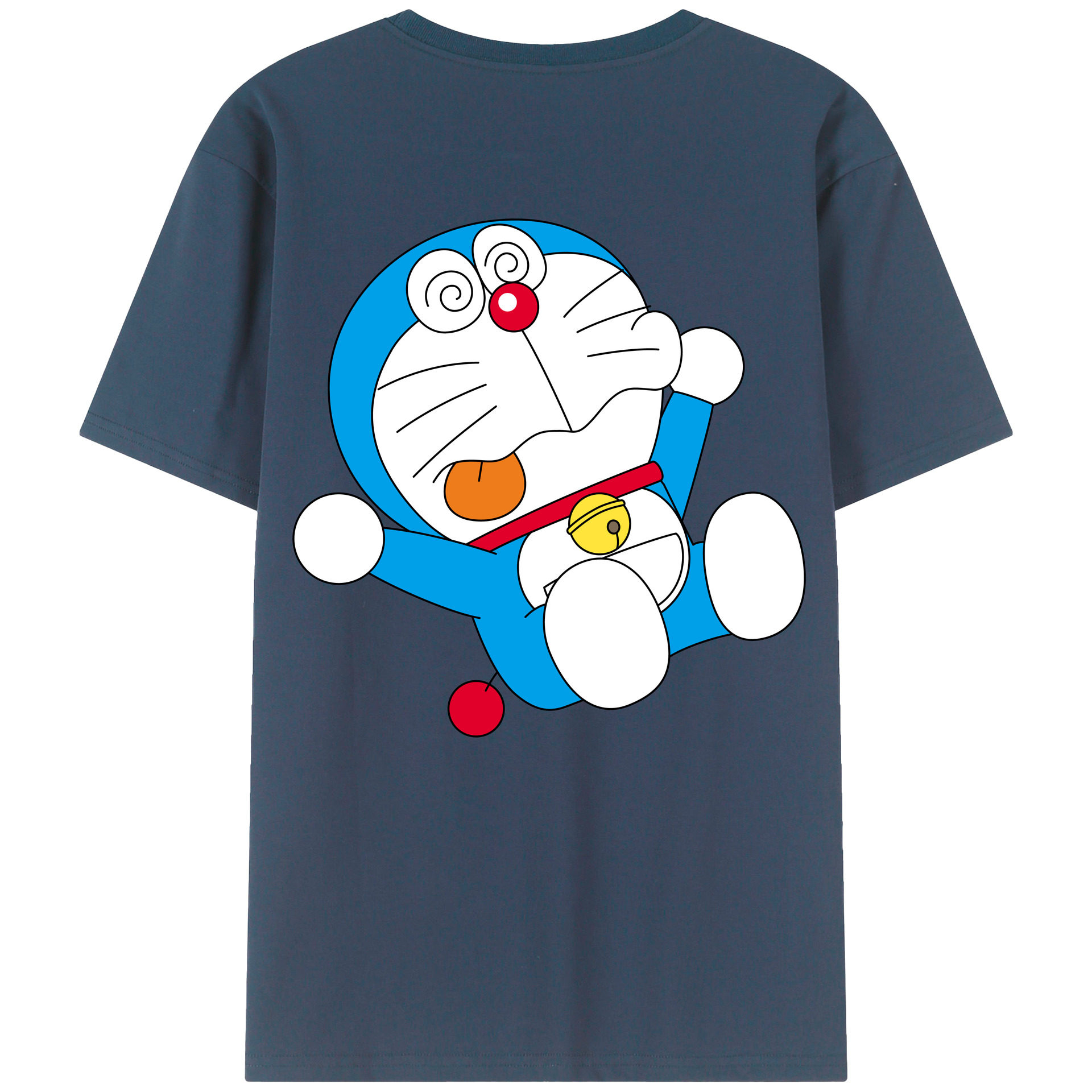 （画像用） ドラえもん Doraemon 綿100％ メンズ半袖Tシャツ（バックプリント） 通気性
