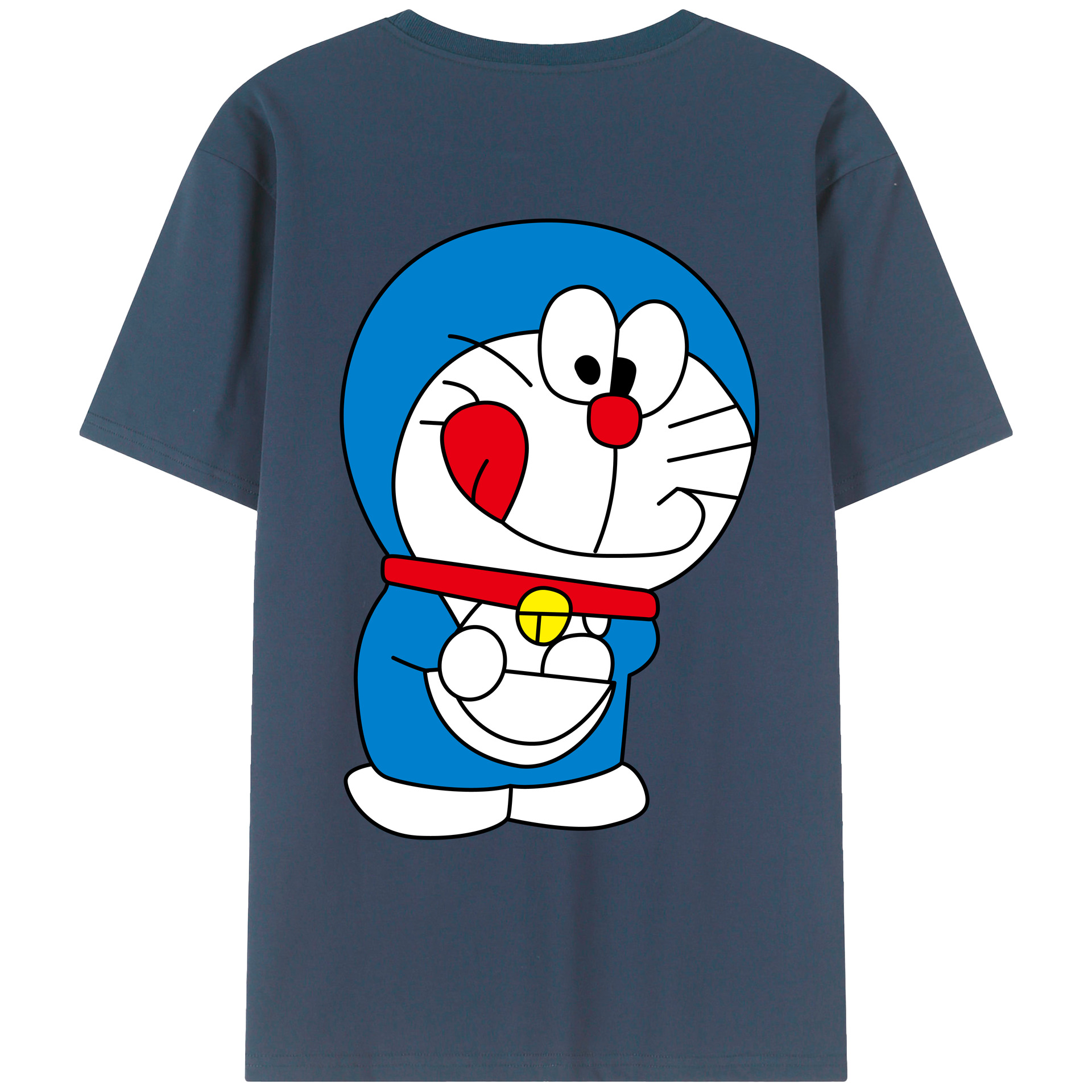 （画像用） ドラえもん Doraemon 綿100％ メンズ半袖Tシャツ（バックプリント） 通気性